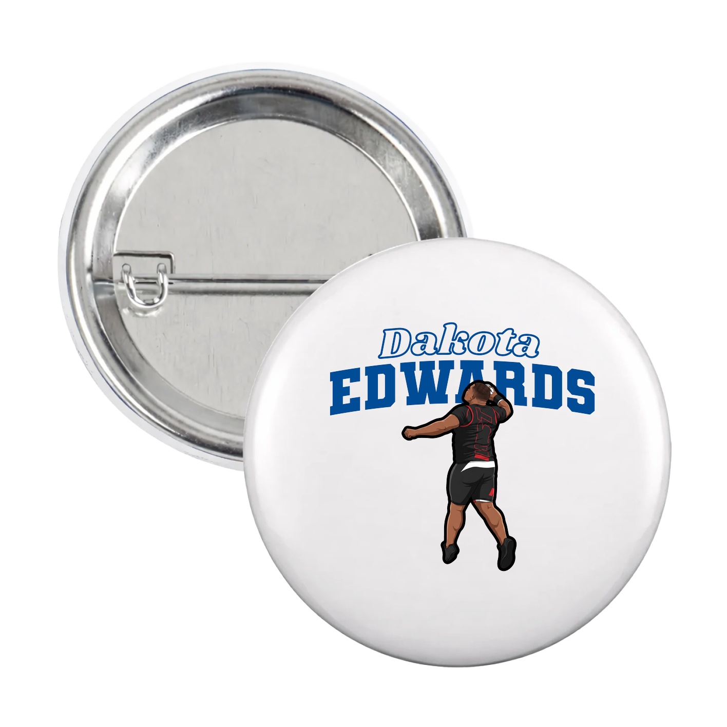 Game Day Button — Name Arch in White