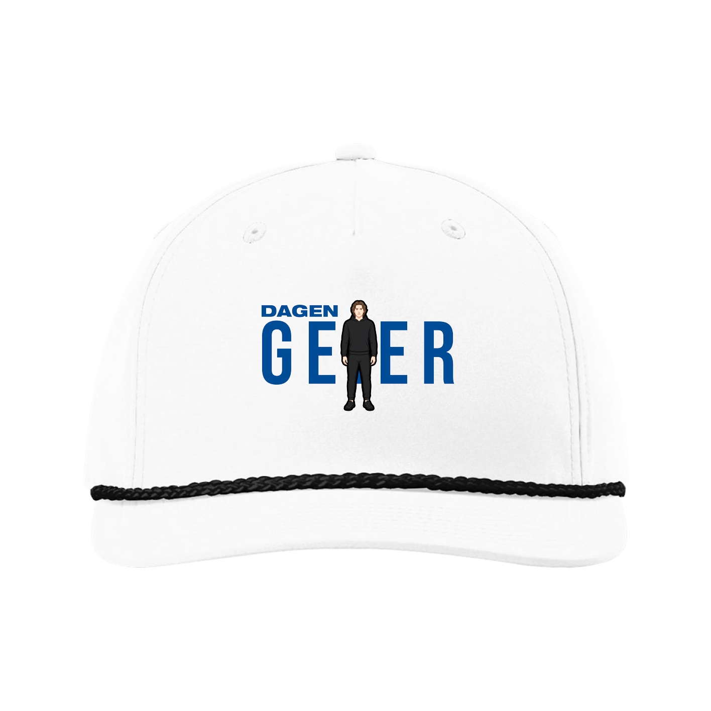 Five-Panel Classic Rope Cap — Player Name in White