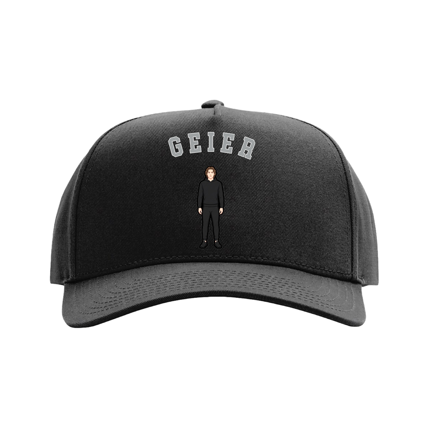 Full Fabric Five-Panel Champ Cap — Shirsey Arch in Black