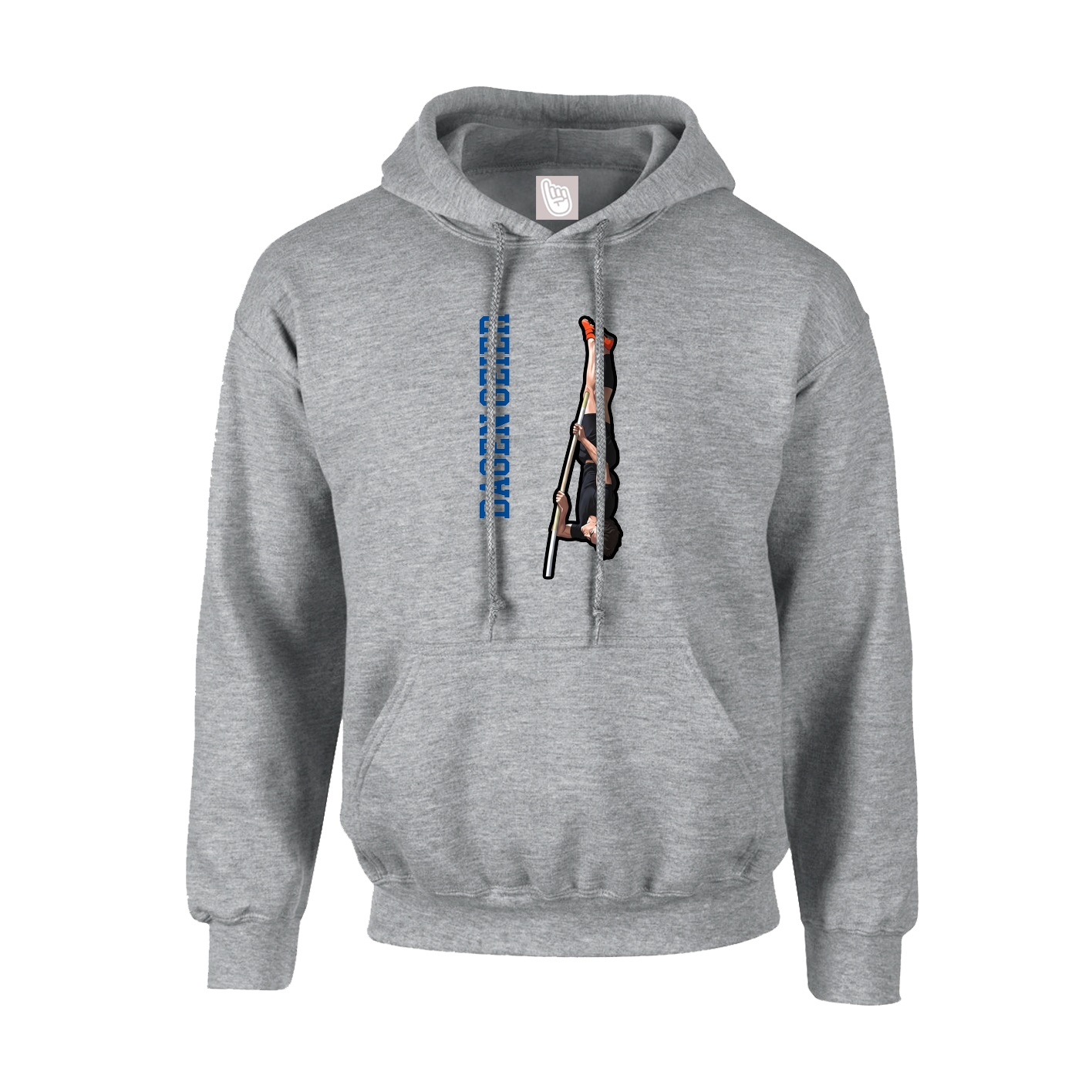 Hoodie — Name Vertical in Grey