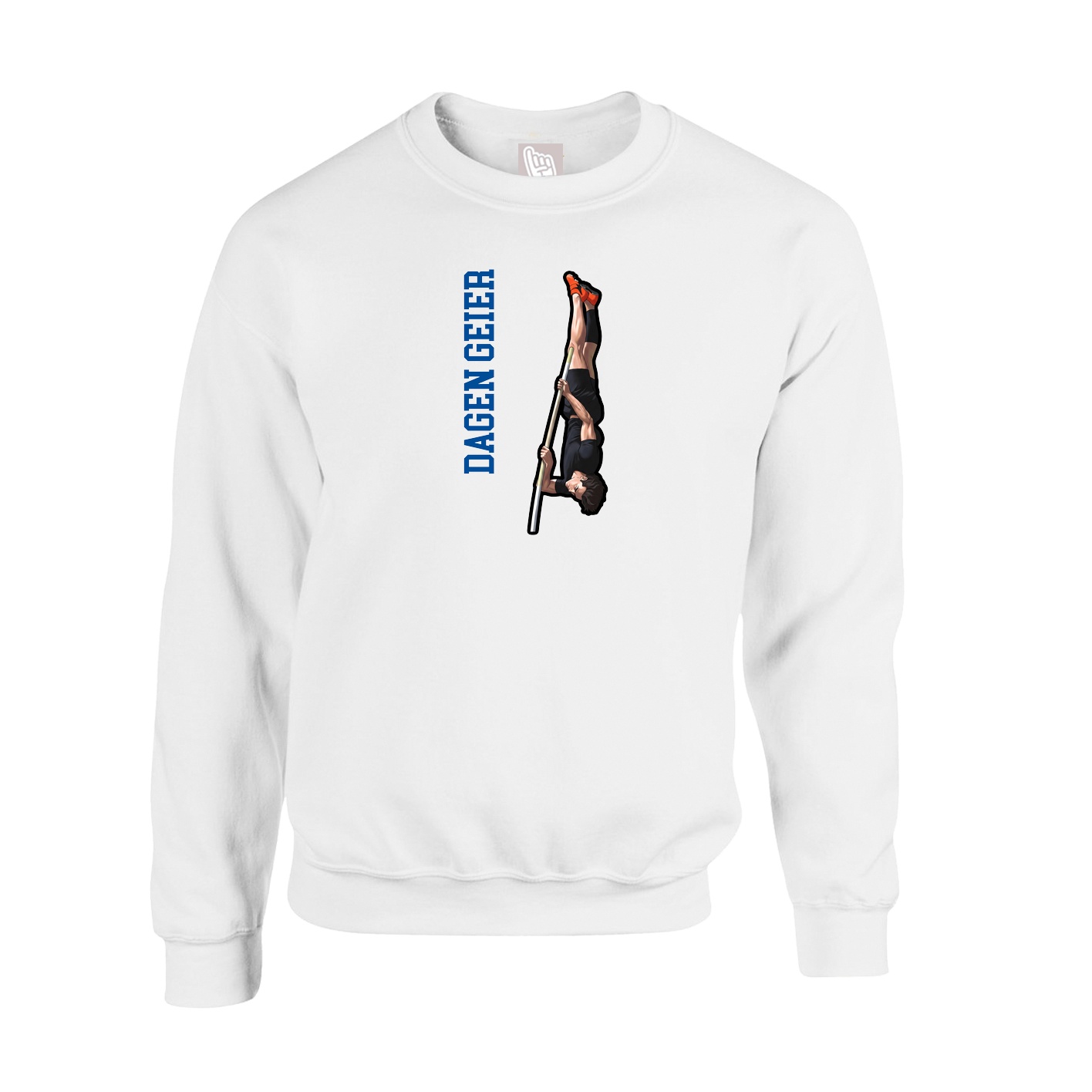 Fleece Crew — Name Vertical in White
