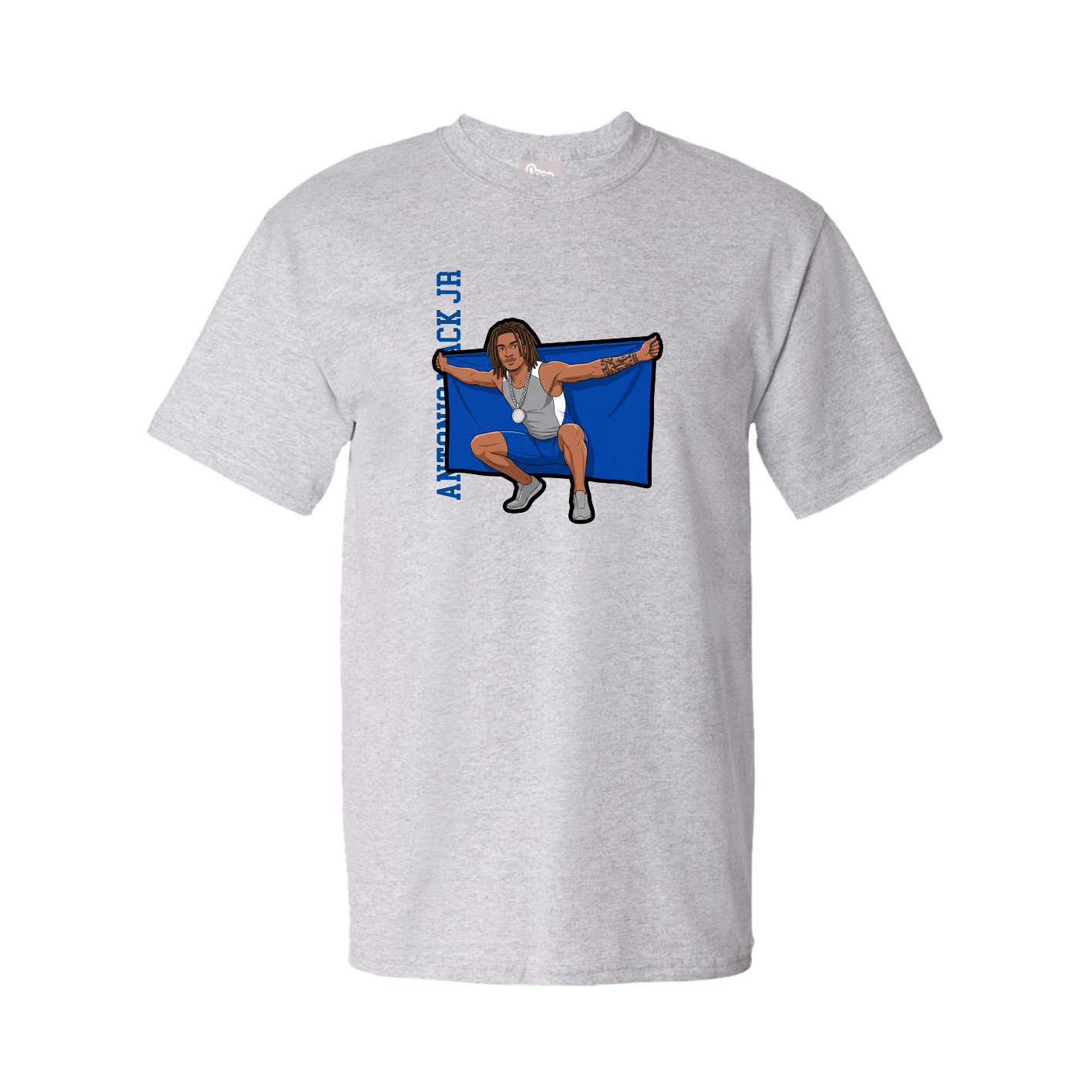 Youth Tee — Name Vertical in Grey