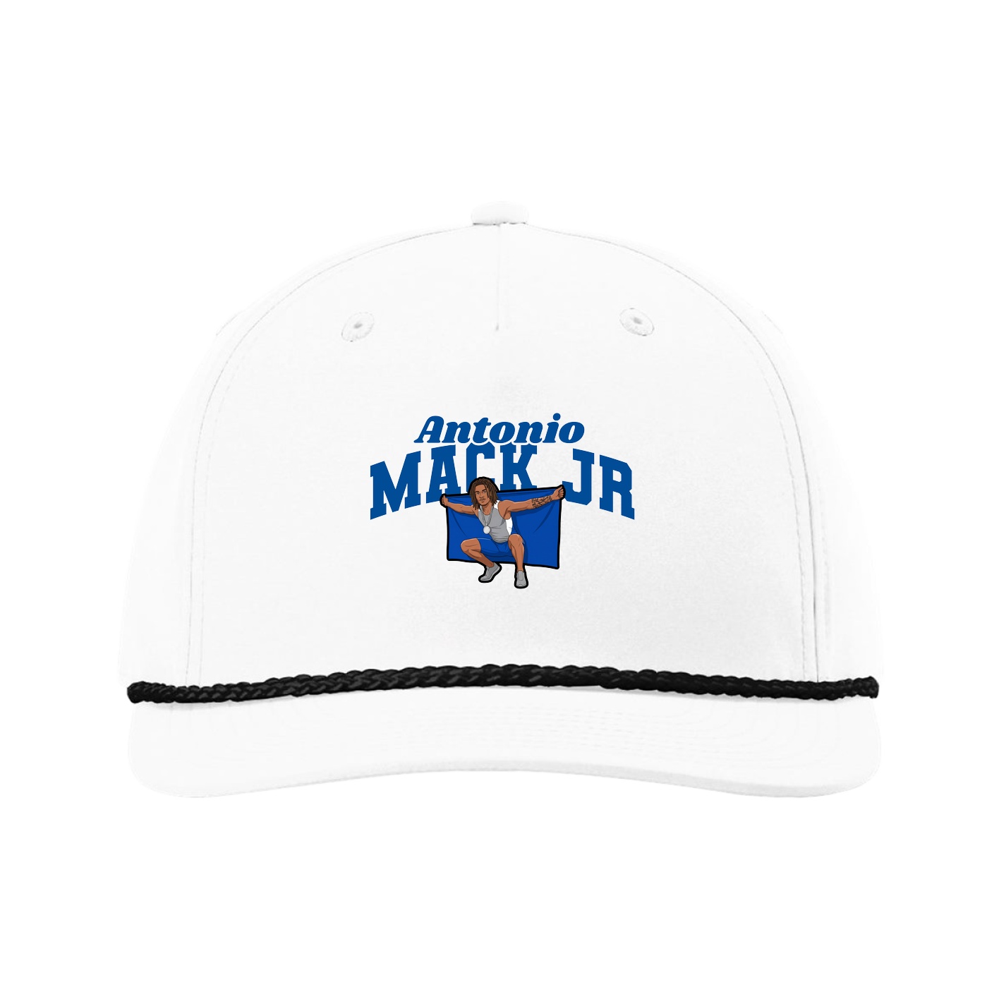 Five-Panel Classic Rope Cap — Signature Arch in White