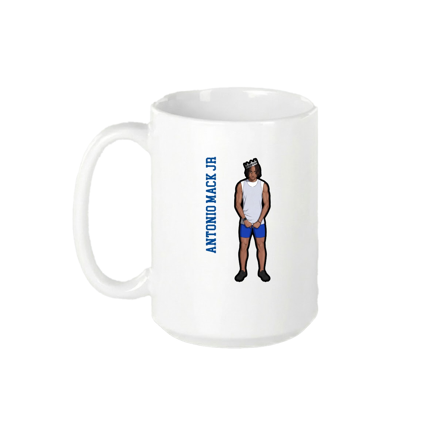 15oz Coffee Mug — Name Vertical in White