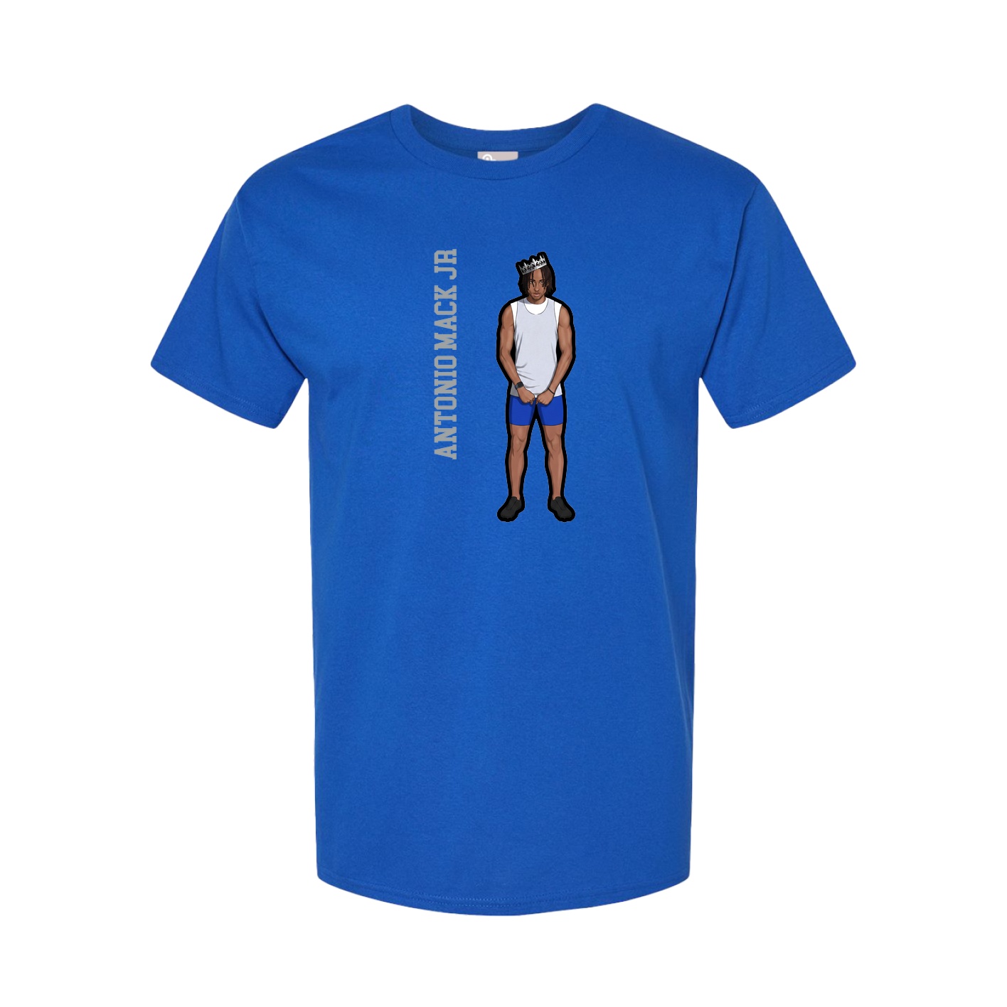 Youth Tee — Name Vertical in Royal