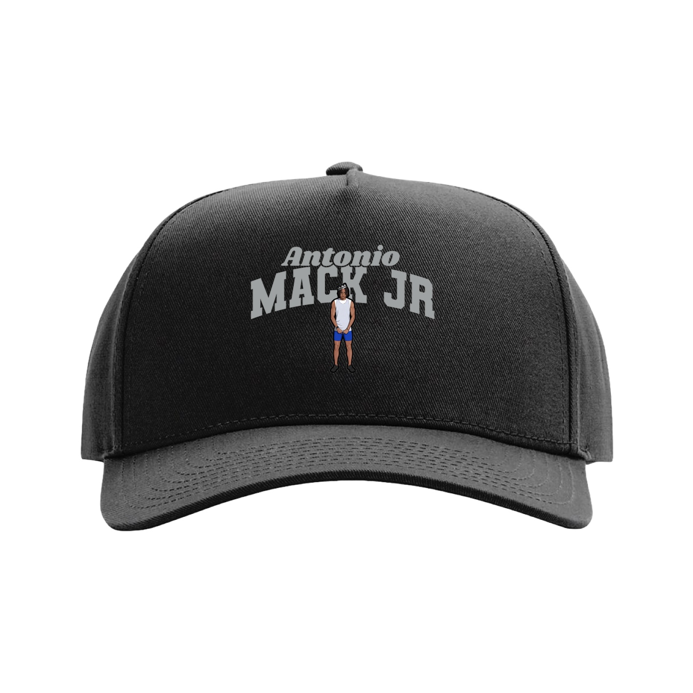 Full Fabric Five-Panel Champ Cap — Signature Arch in Black