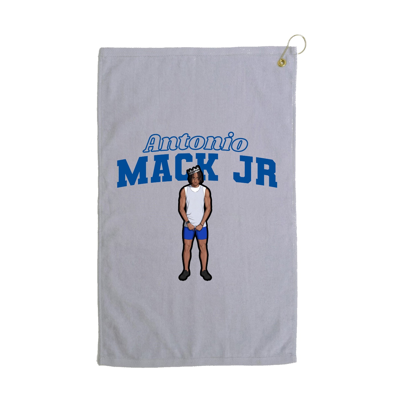 Golf Towel — Name Arch in Grey