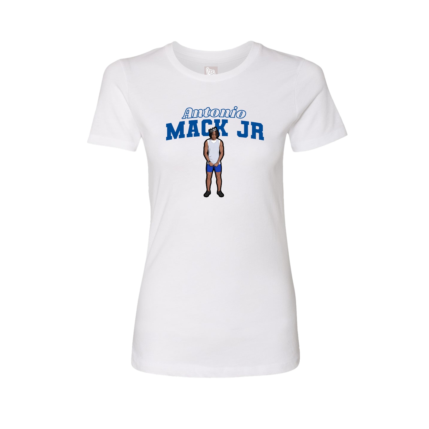 Fitted Women's Tee — Name Arch in White