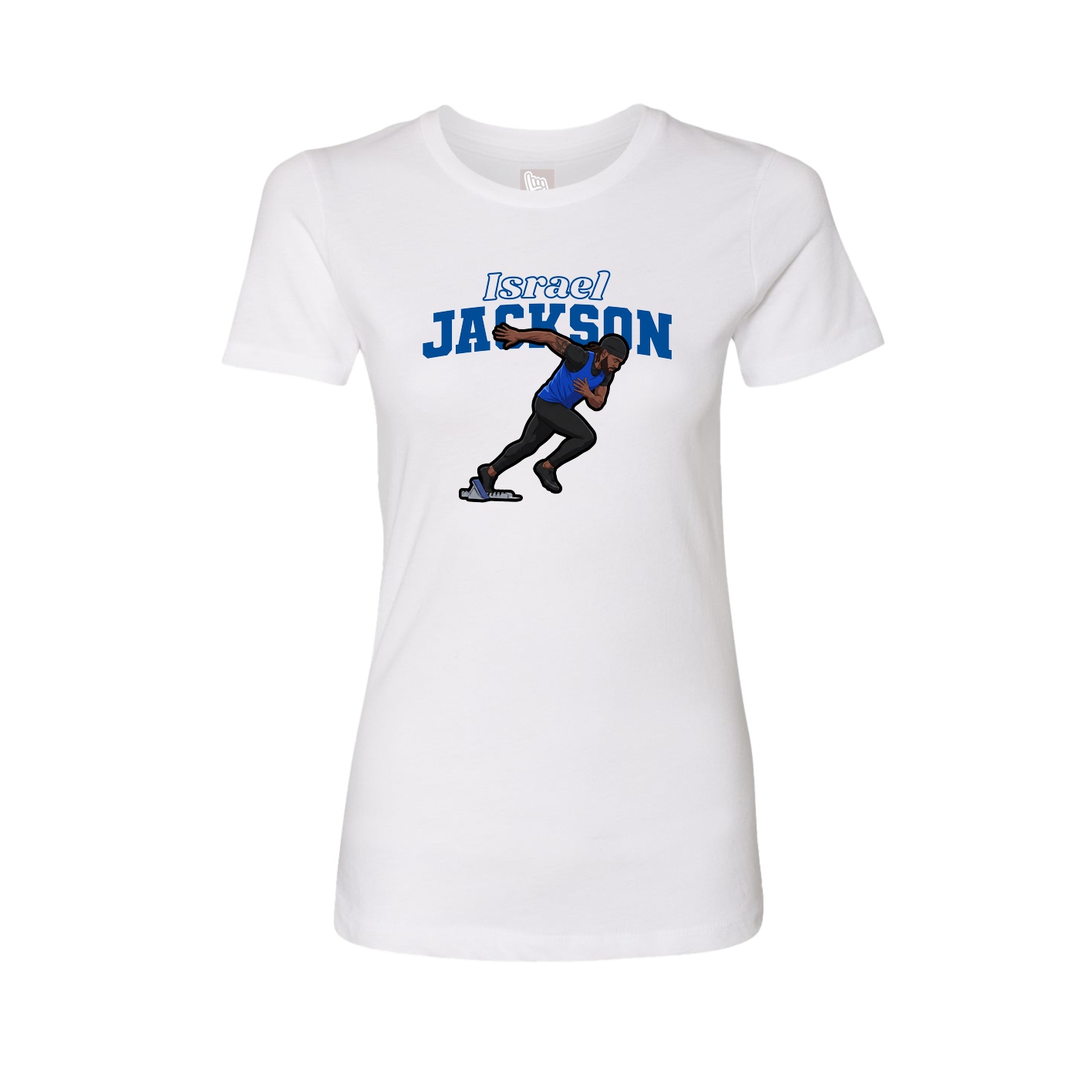 Fitted Women's Tee — Name Arch in White