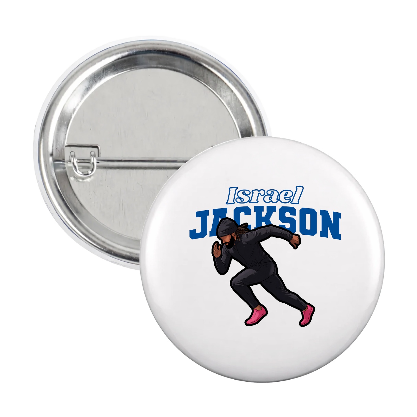 Game Day Button — Name Arch in White