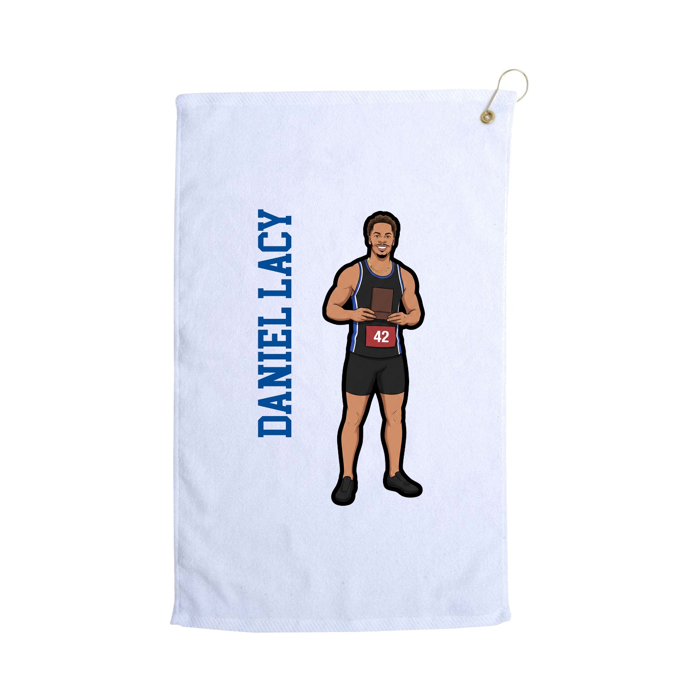 Golf Towel — Name Vertical in White