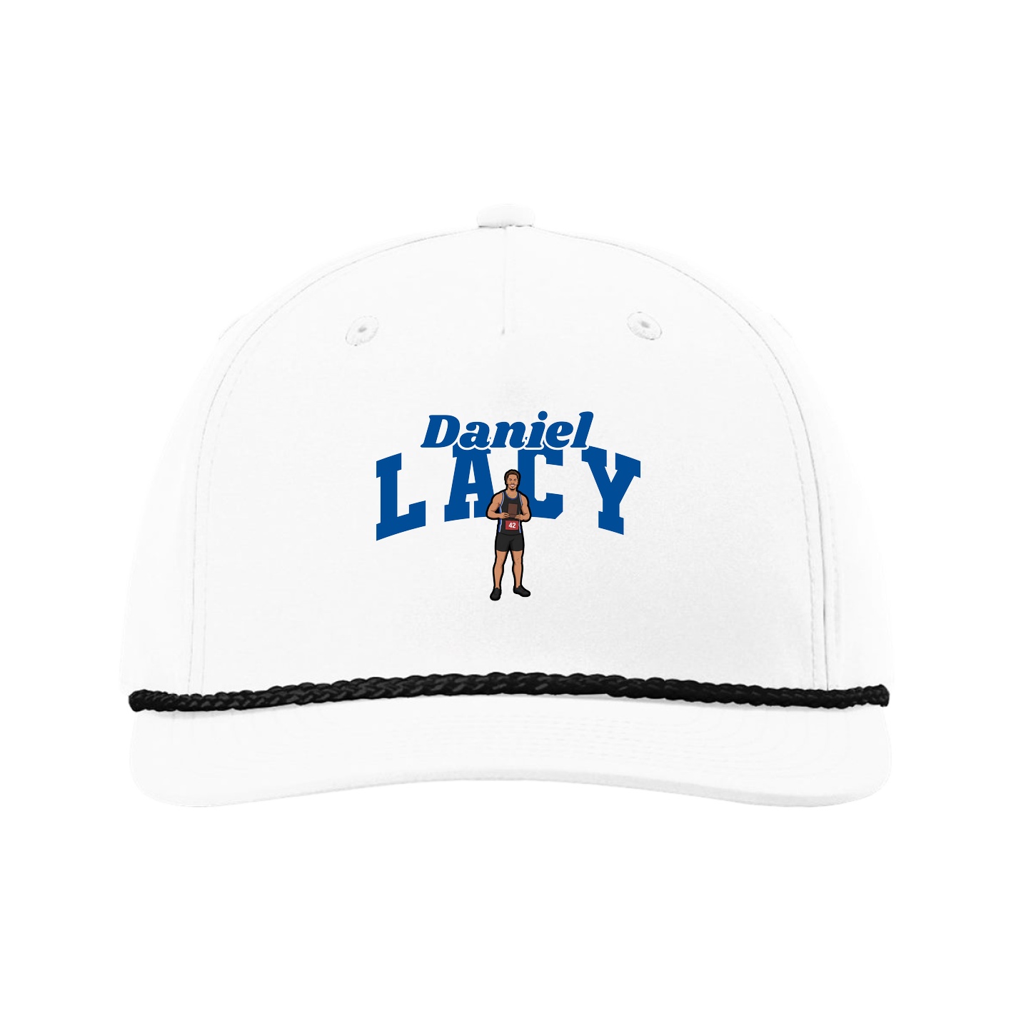 Five-Panel Classic Rope Cap — Signature Arch in White