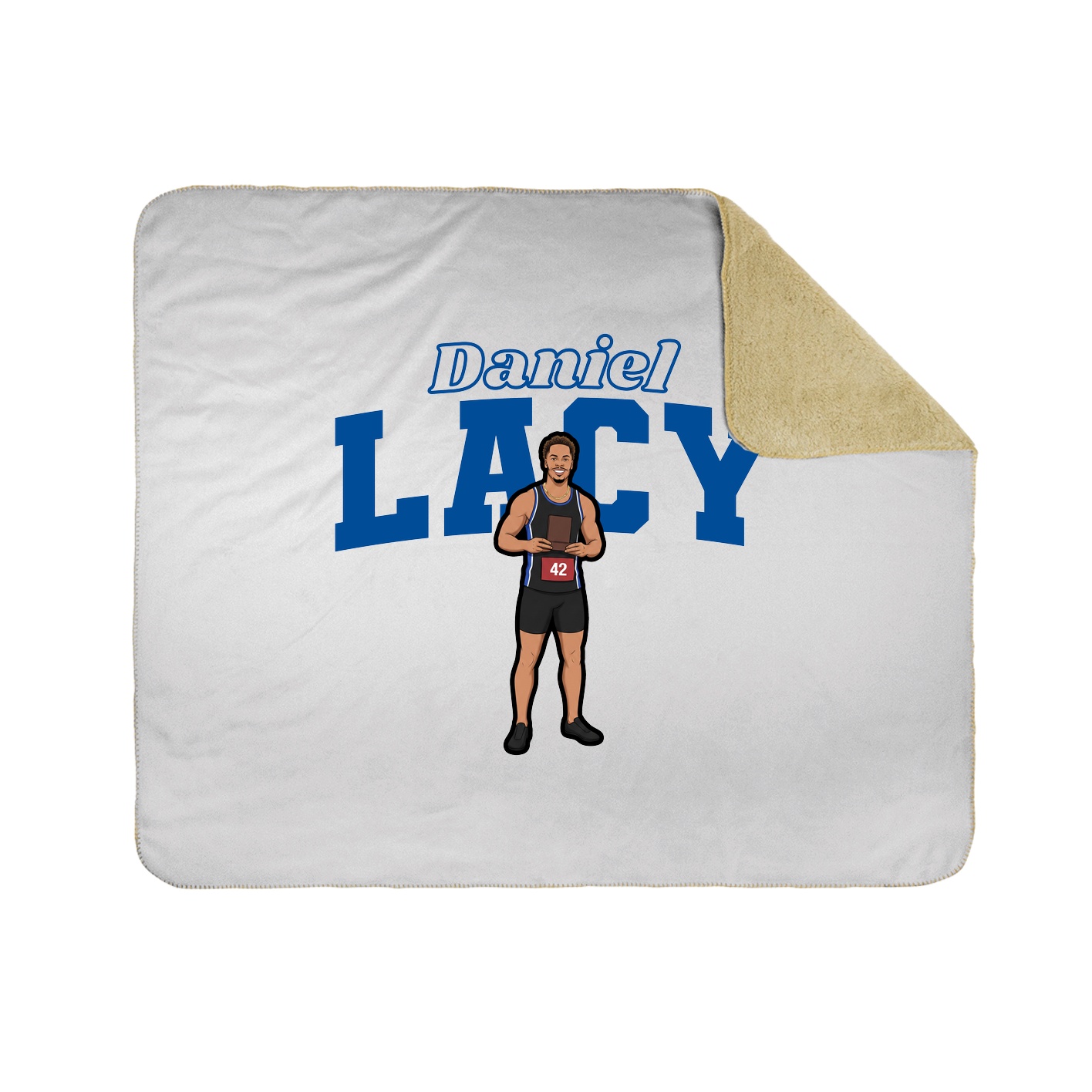Throw Blanket — Name Arch in White