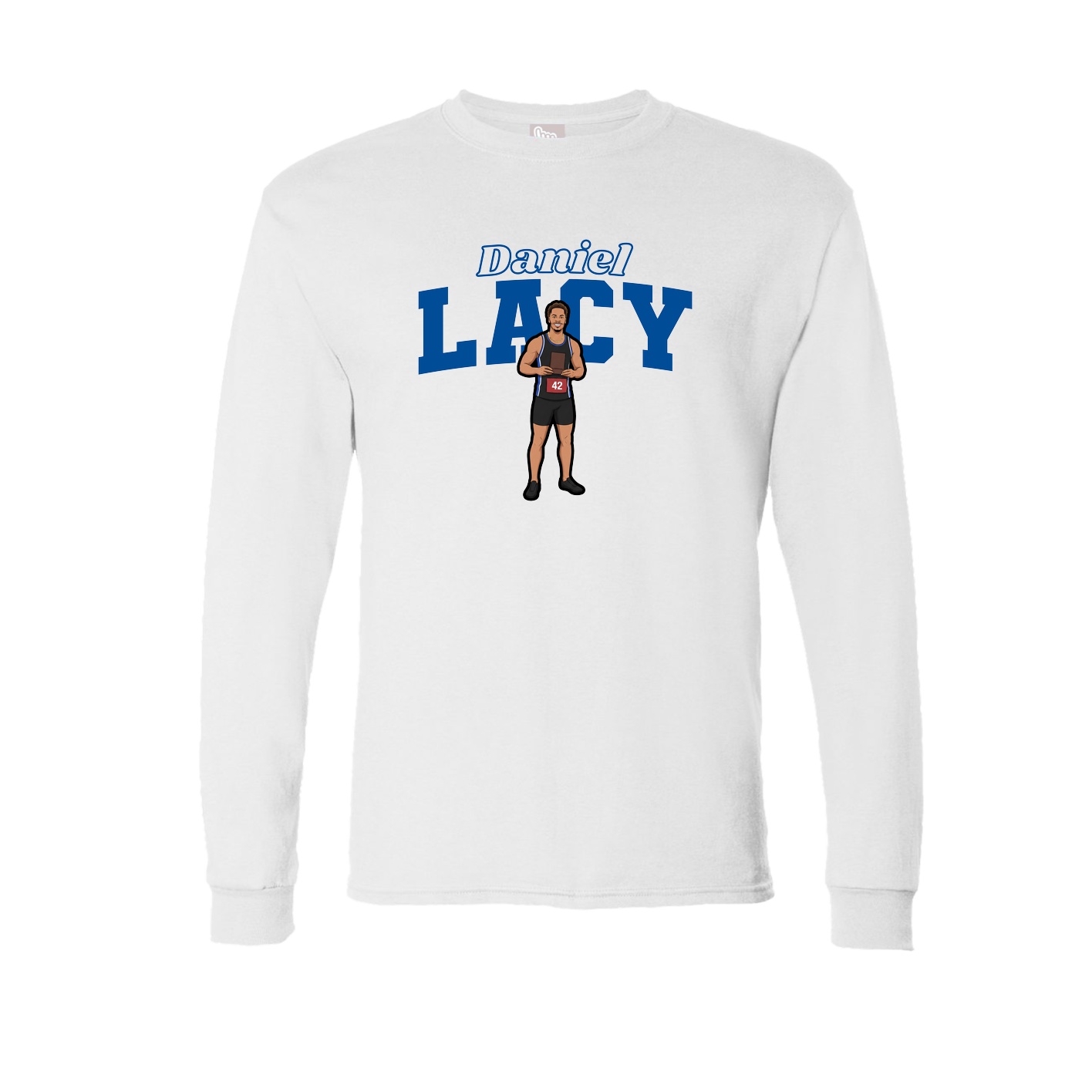 Long Sleeve Tee — Name Arch in White