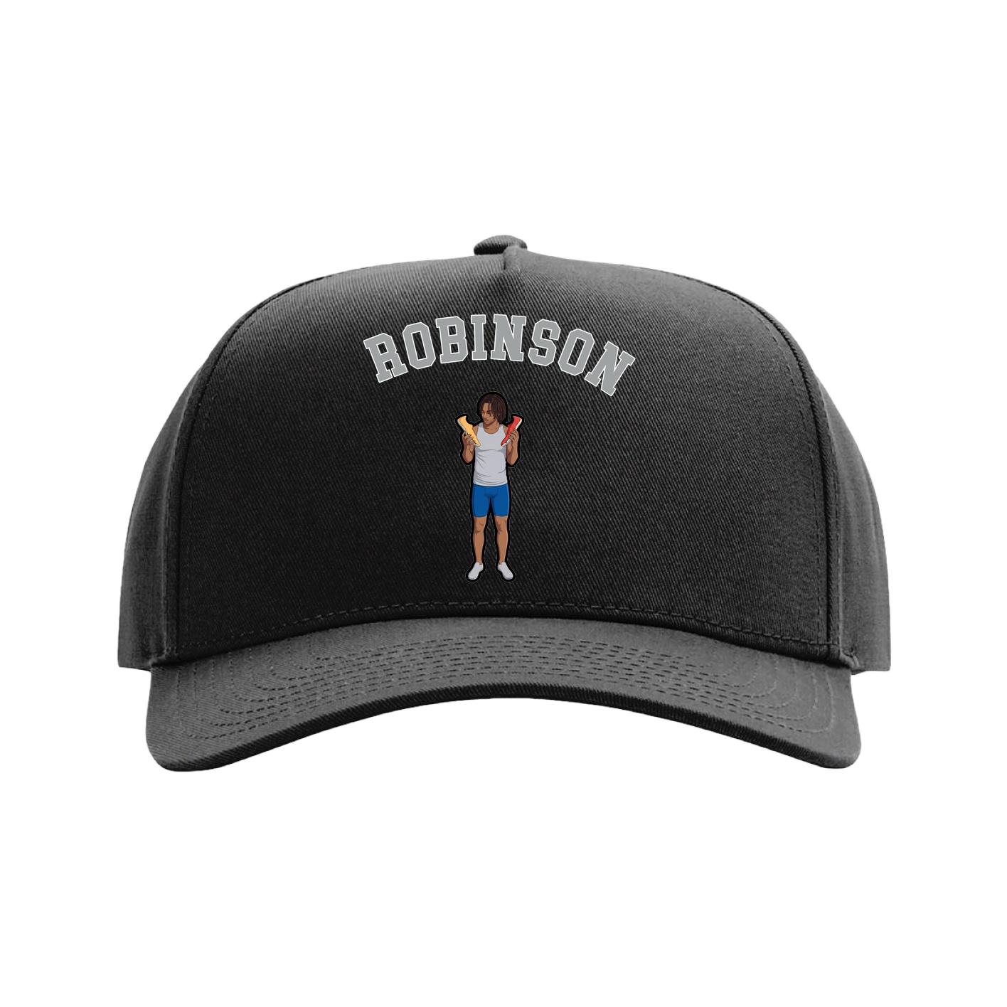 Full Fabric Five-Panel Champ Cap — Shirsey Arch in Black