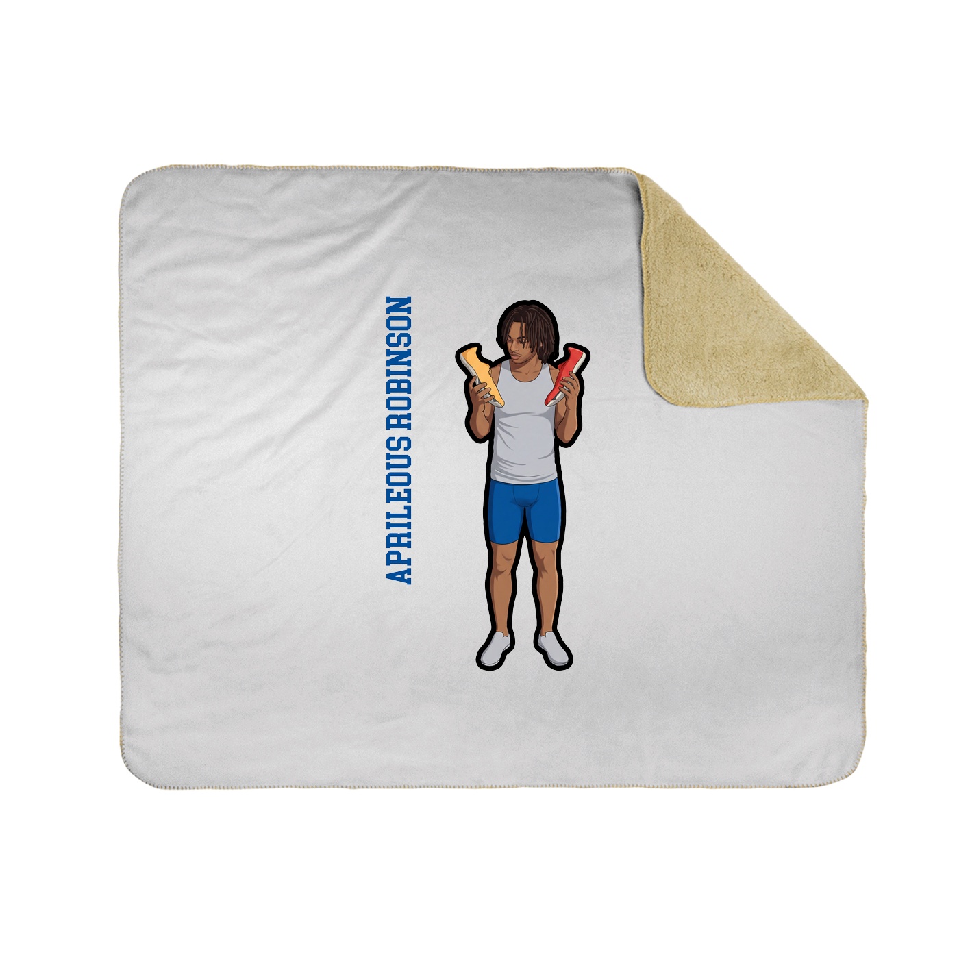 Throw Blanket — Name Vertical in White