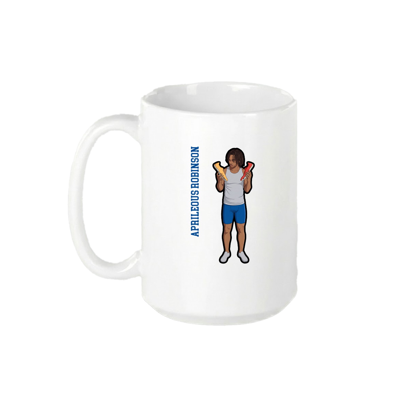 15oz Coffee Mug — Name Vertical in White