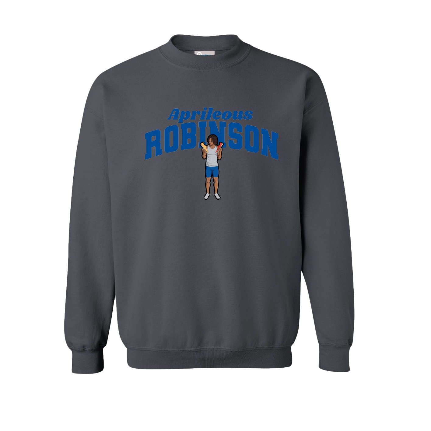 Fleece Crew — Signature Arch in Grey