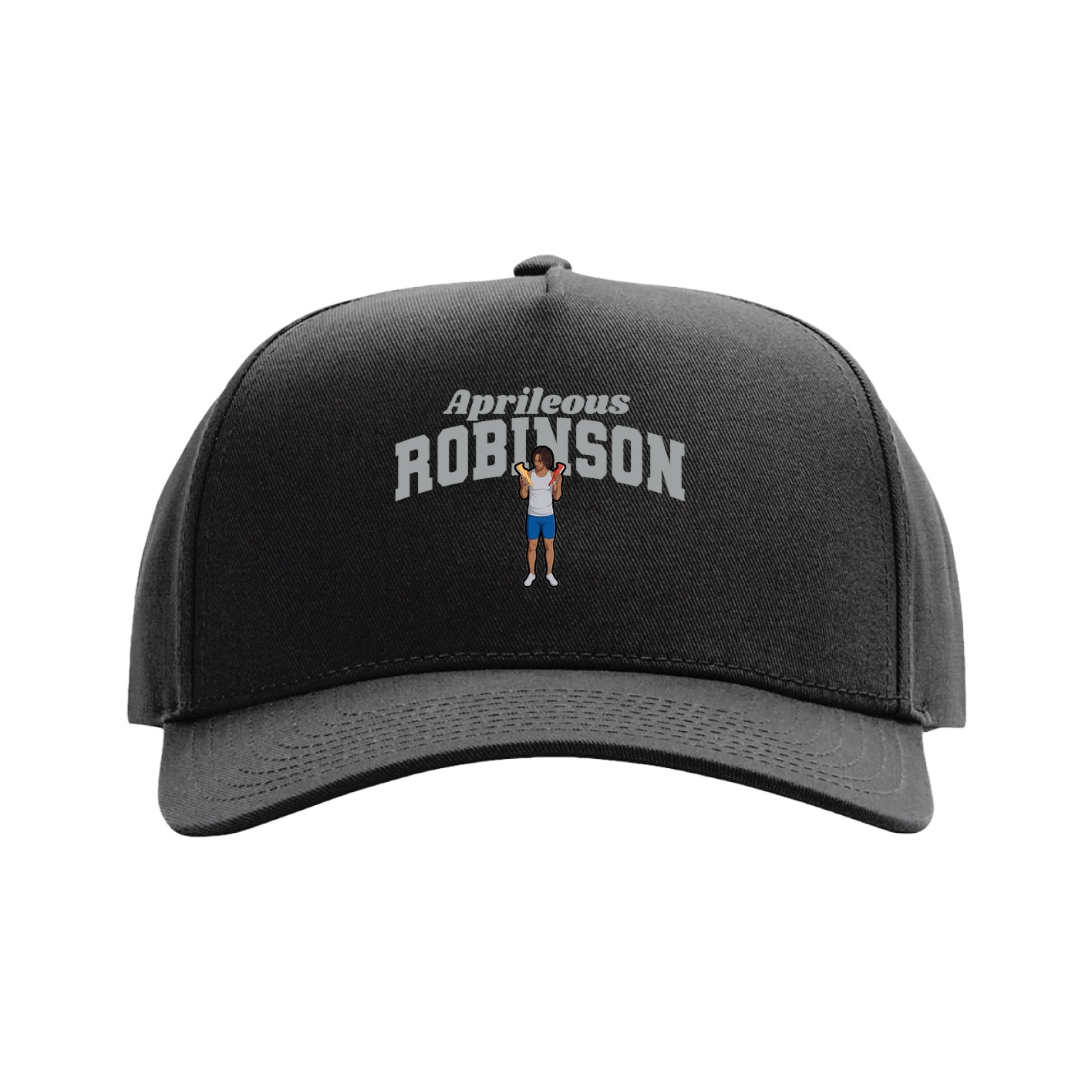 Full Fabric Five-Panel Champ Cap — Signature Arch in Black
