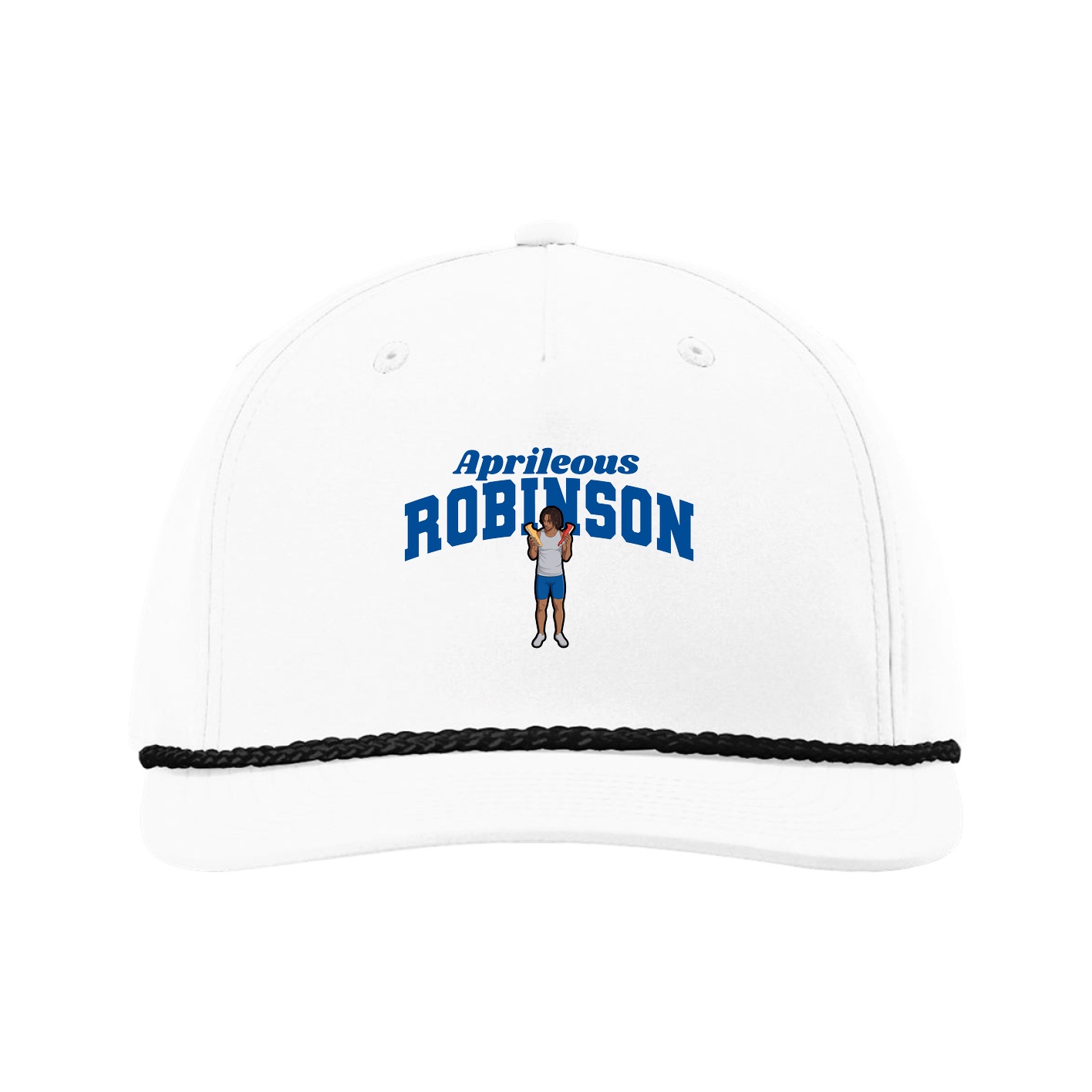 Five-Panel Classic Rope Cap — Signature Arch in White