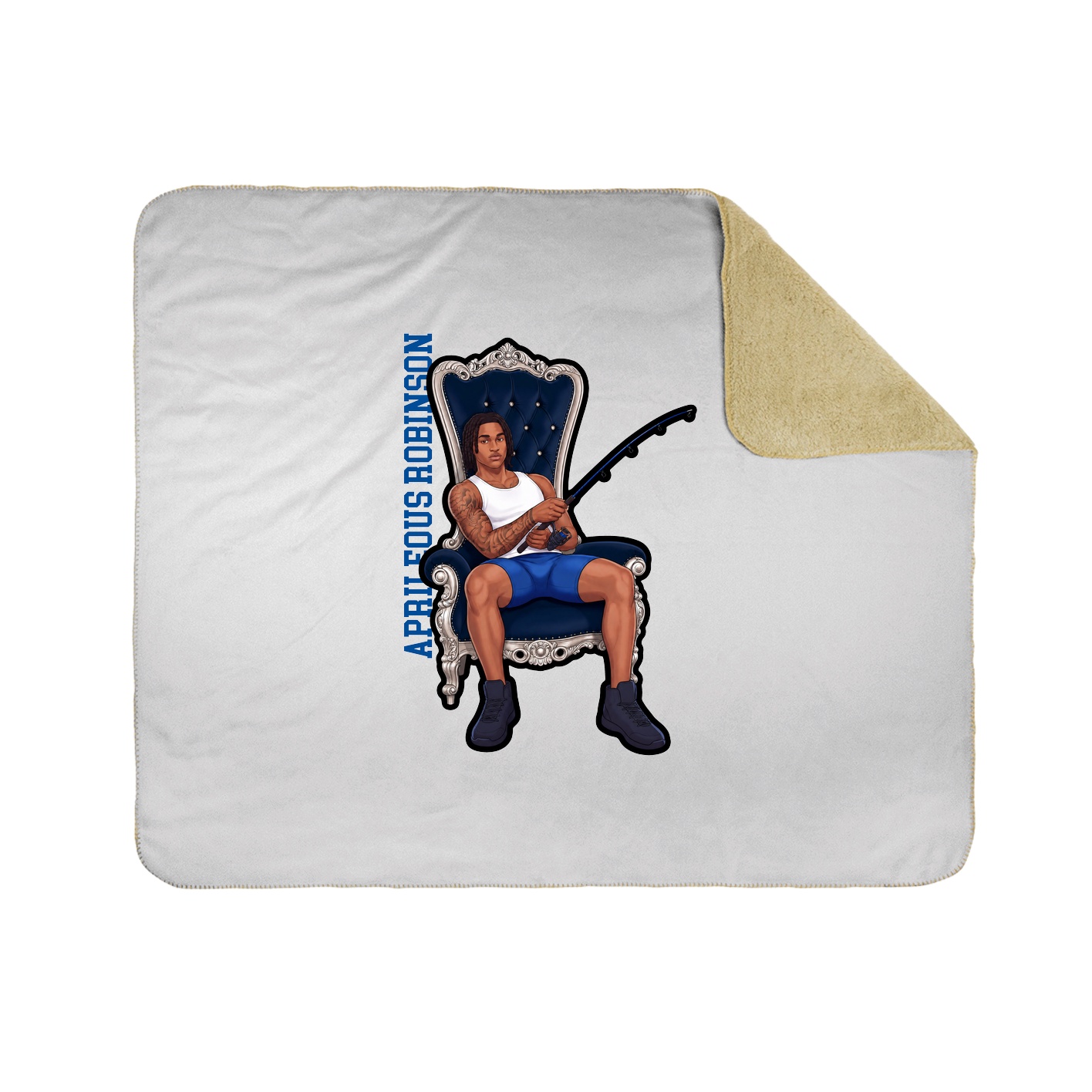 Throw Blanket — Name Vertical in White