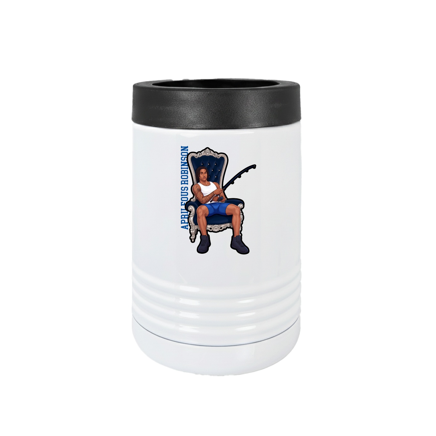Beverage Holder — Name Vertical in White