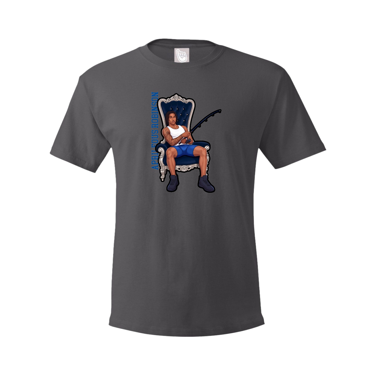 Tee — Name Vertical in Grey