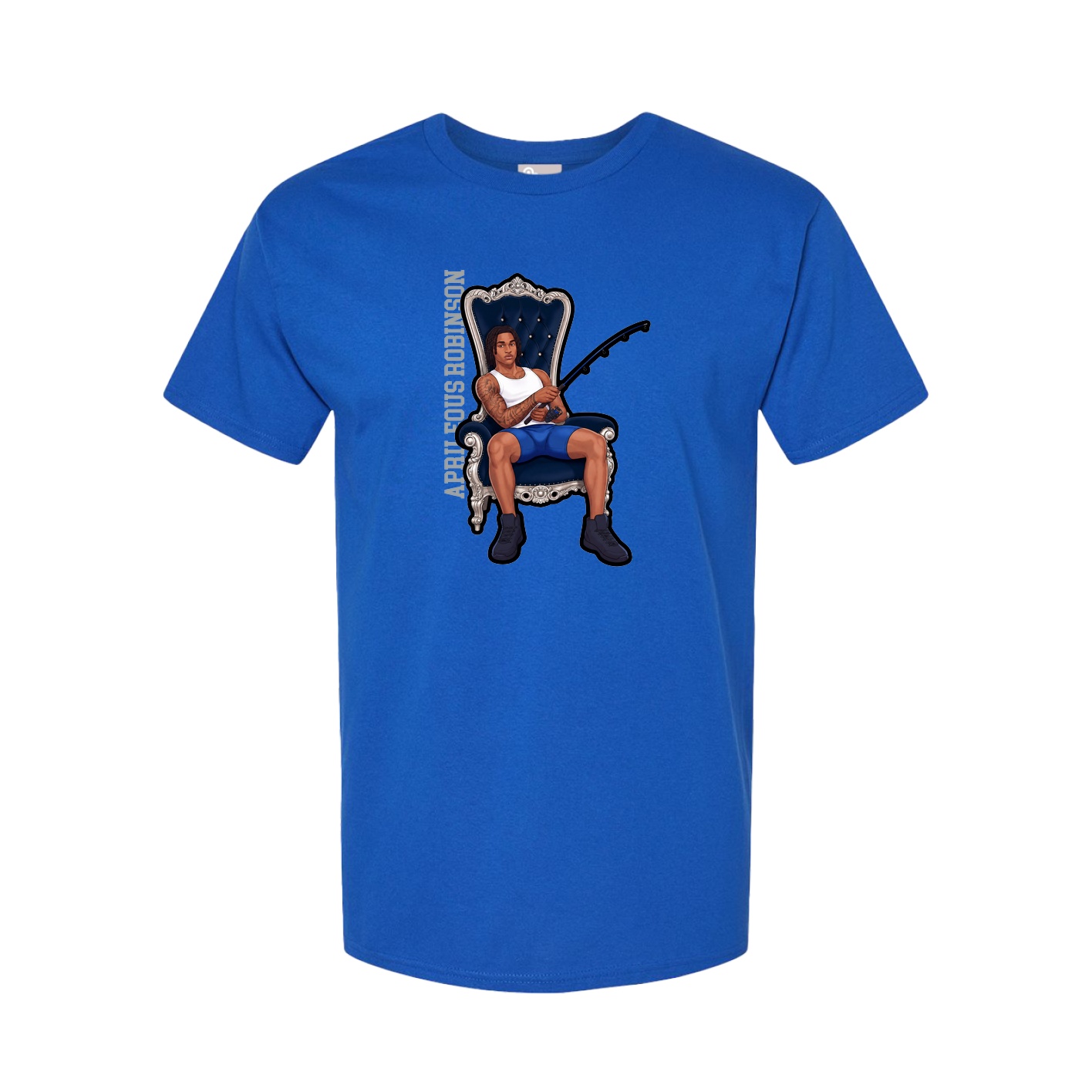 Youth Tee — Name Vertical in Royal