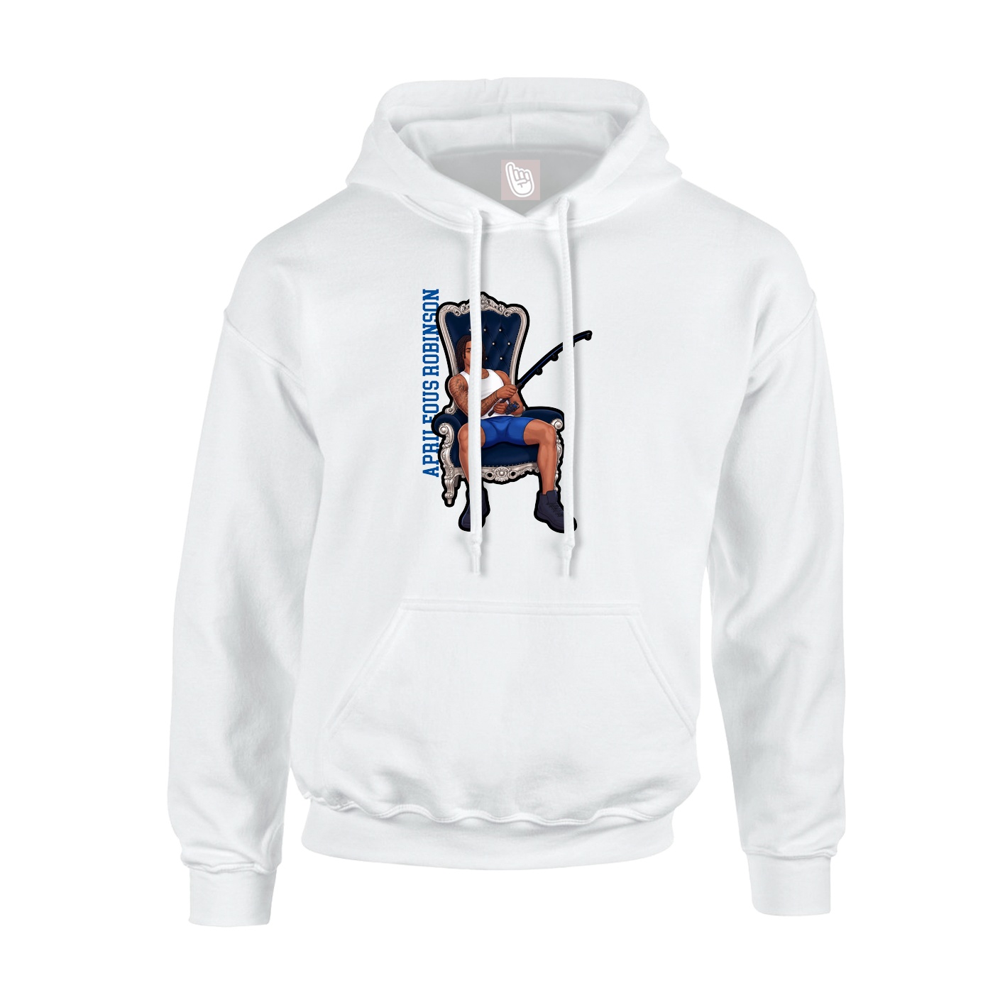 Hoodie — Name Vertical in White