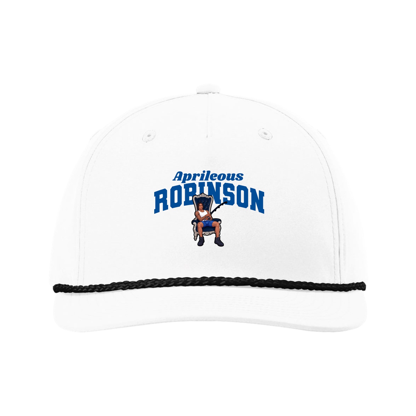 Five-Panel Classic Rope Cap — Signature Arch in White