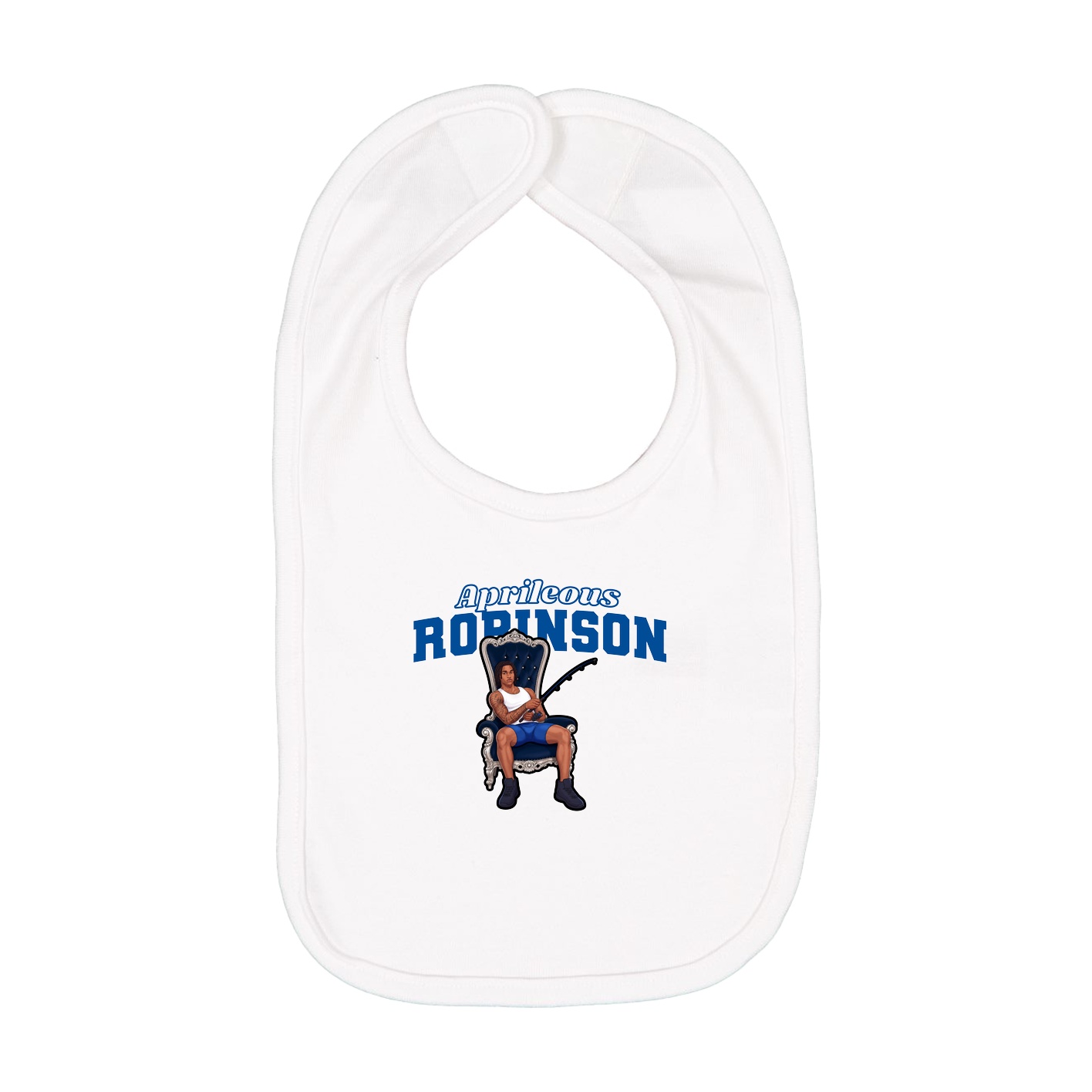 Infant Bib — Name Arch in White
