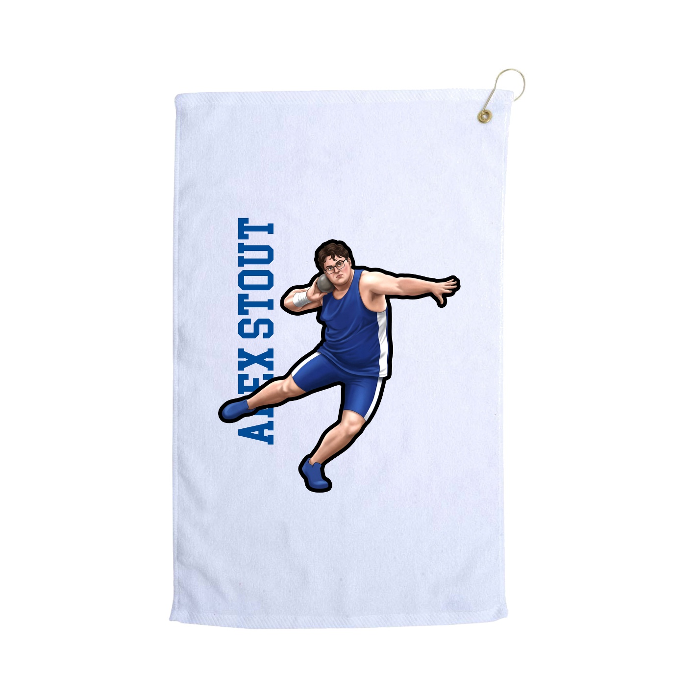 Golf Towel — Name Vertical in White