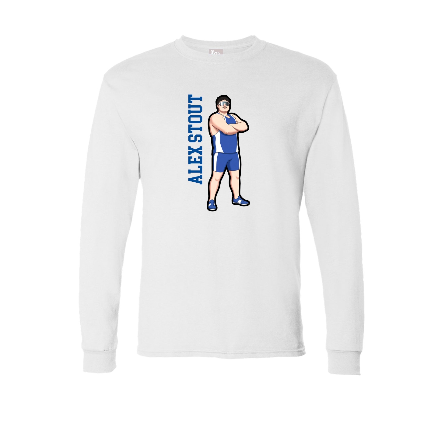 Long Sleeve Tee — Name Vertical in White