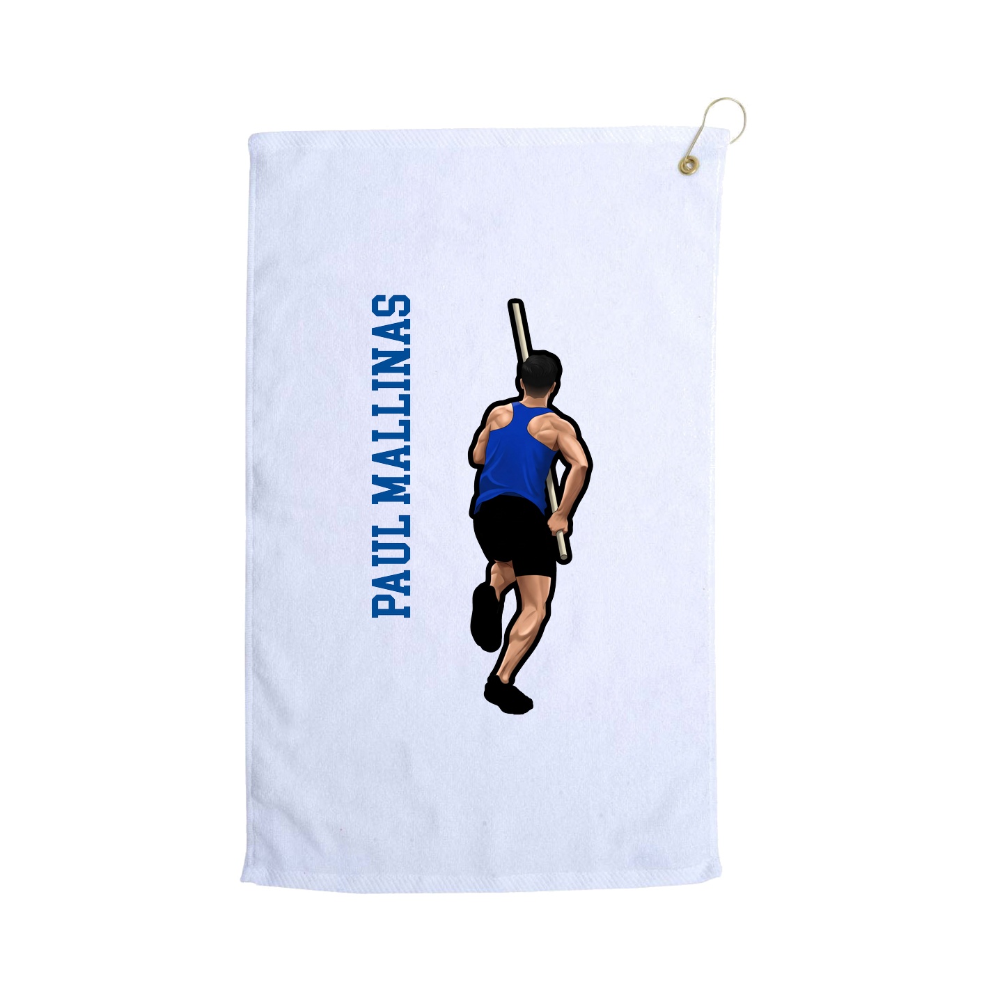 Golf Towel — Name Vertical in White
