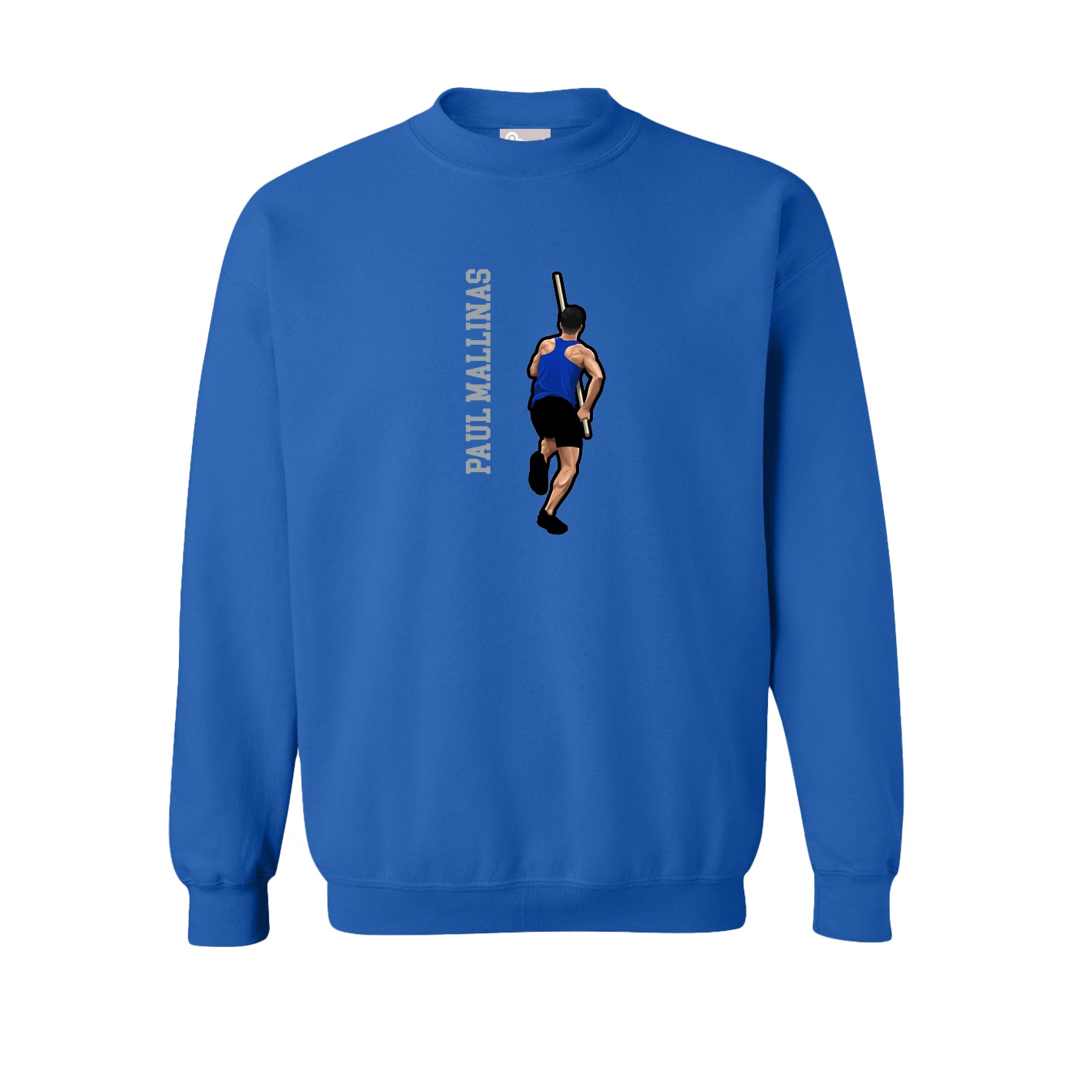 Fleece Crew — Name Vertical in Royal