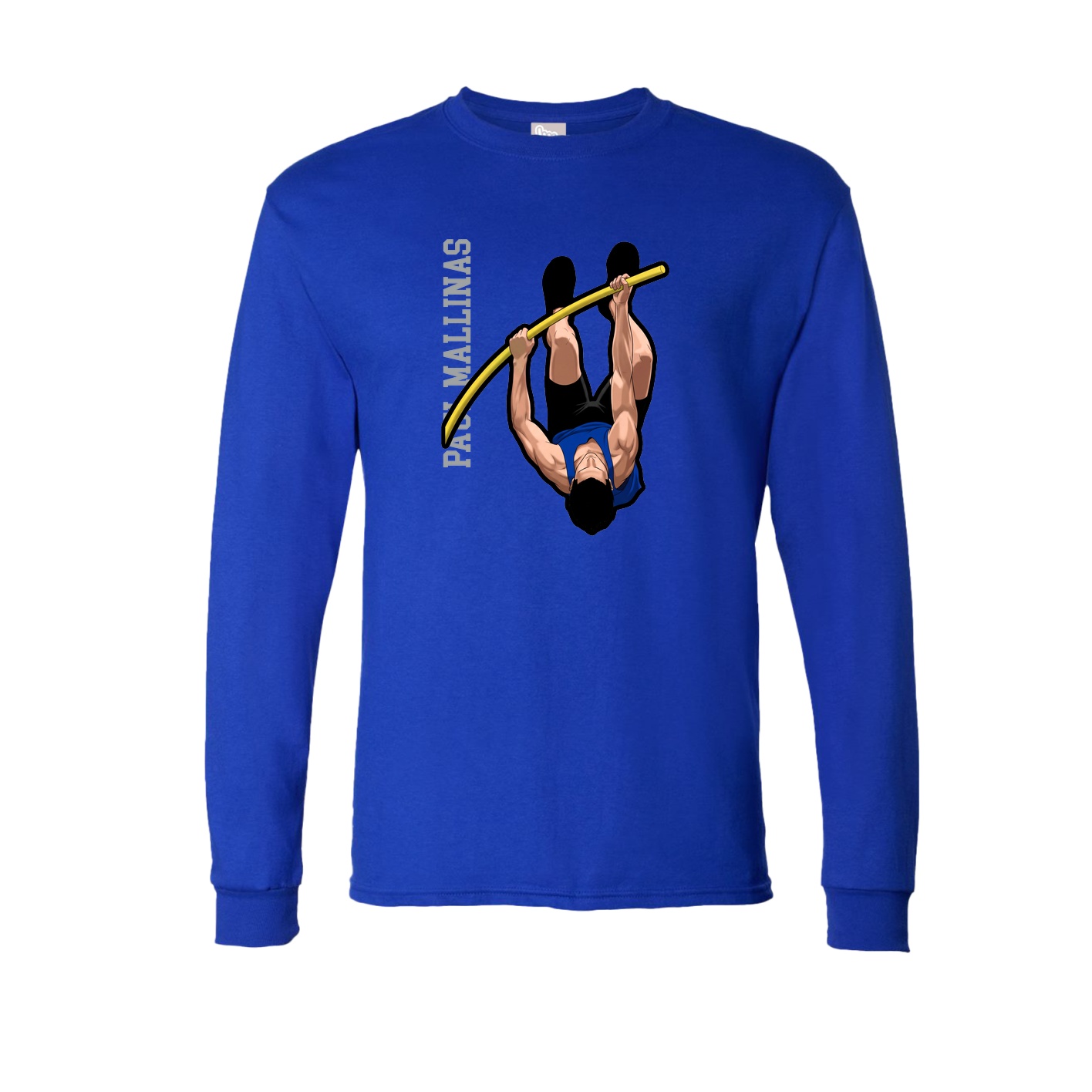 Long Sleeve Tee — Name Vertical in Royal