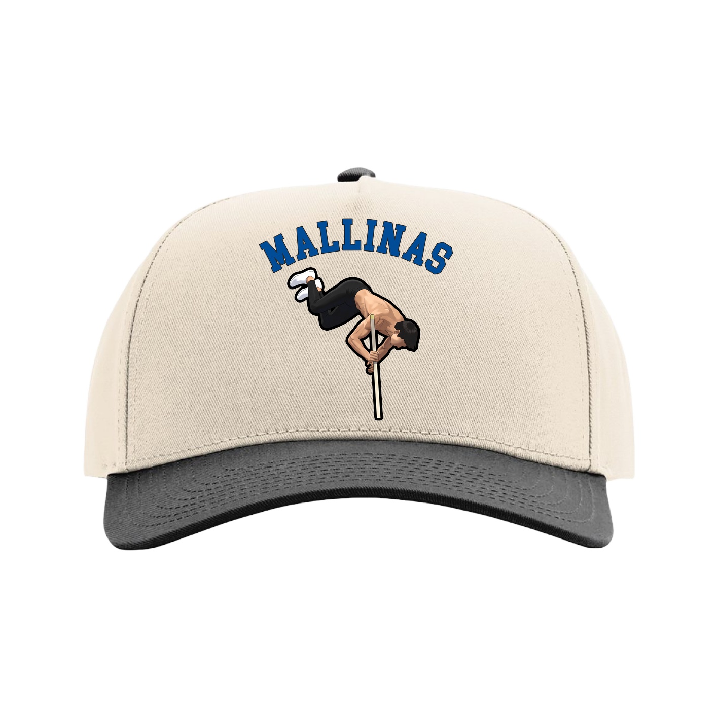 Full Fabric Five-Panel Champ Cap — Shirsey Arch in Cream/Black