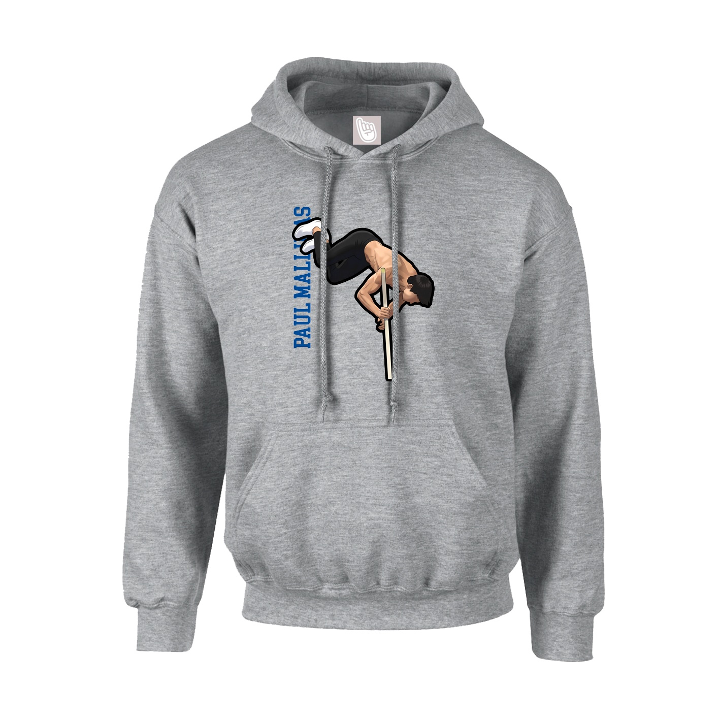 Youth Hoodie — Name Vertical in Grey