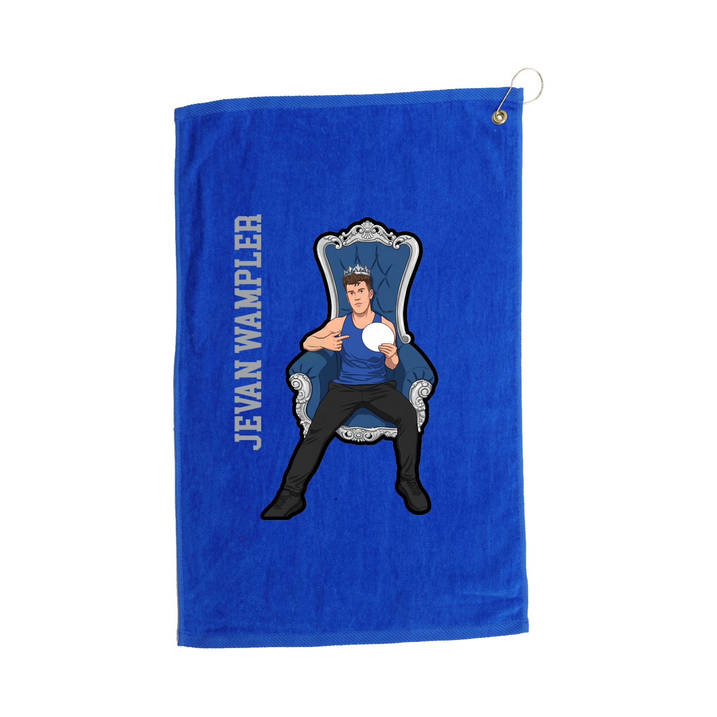Golf Towel — Name Vertical in Royal