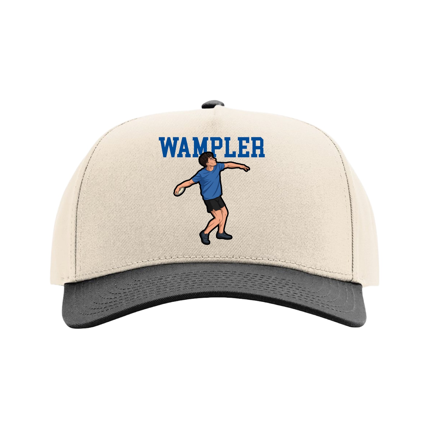 Full Fabric Five-Panel Champ Cap — Shirsey in Cream/Black