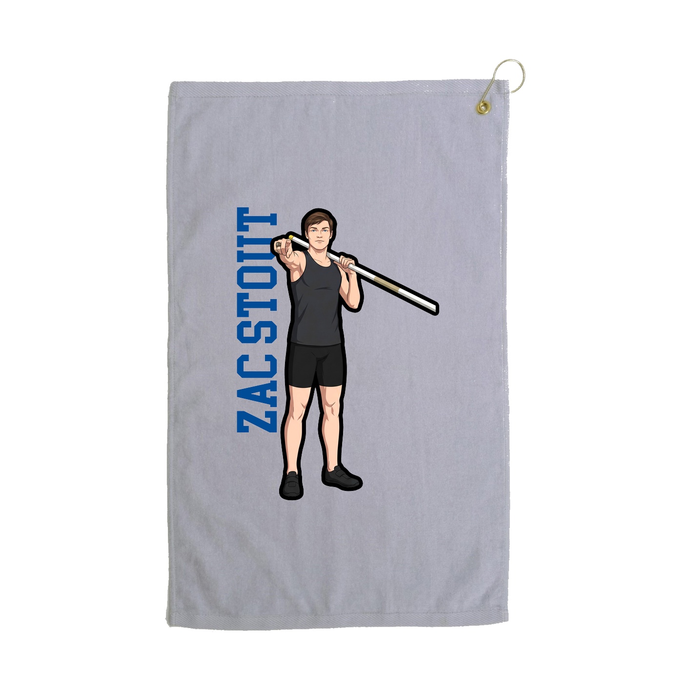 Golf Towel — Name Vertical in Grey