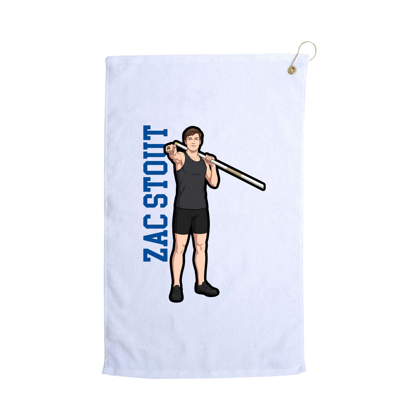 Golf Towel — Name Vertical in White