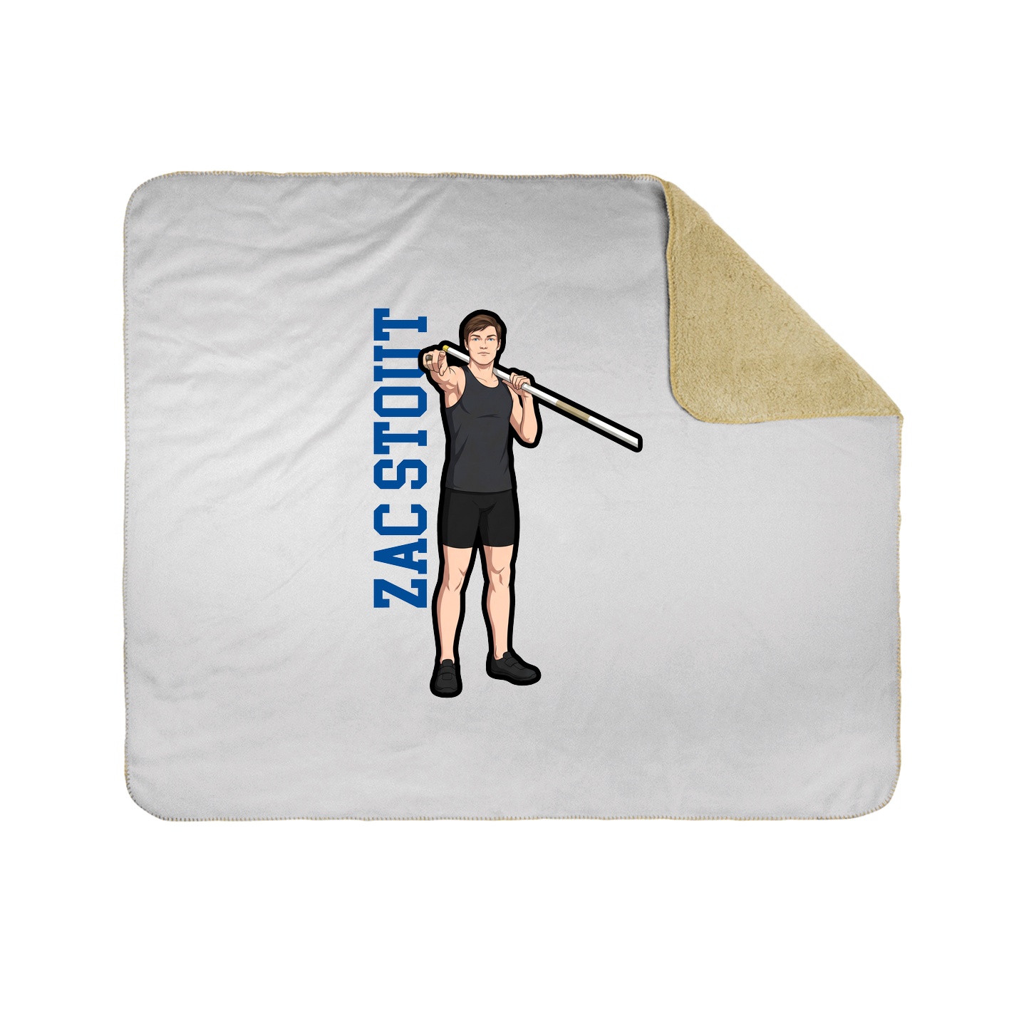 Throw Blanket — Name Vertical in White