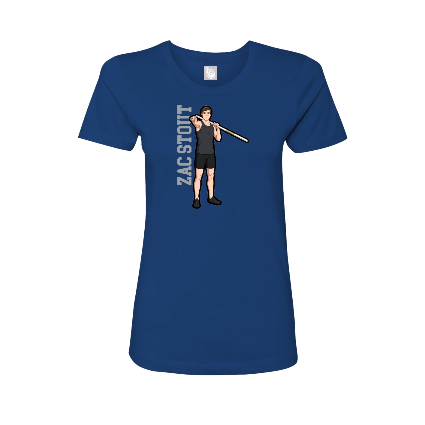 Fitted Women's Tee — Name Vertical in Royal
