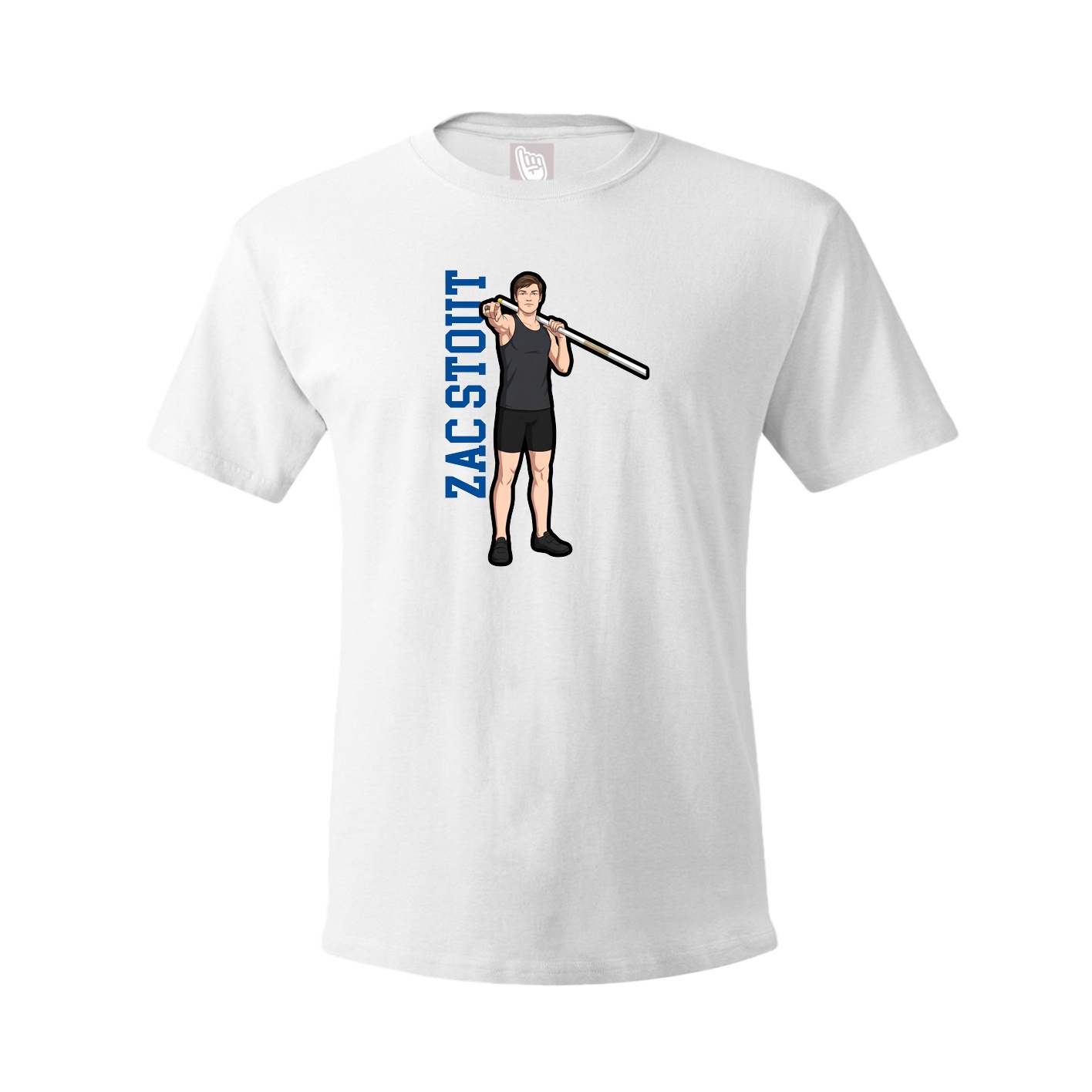 Youth Tee — Name Vertical in White
