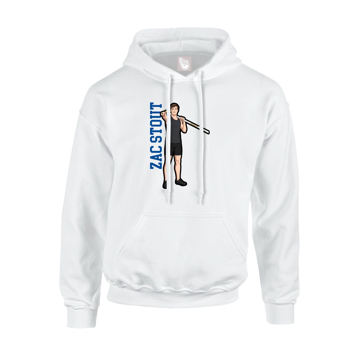 Hoodie — Name Vertical in White
