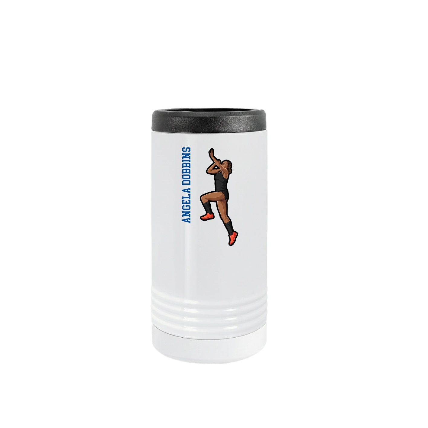 Slim Beverage Holder — Name Vertical in White
