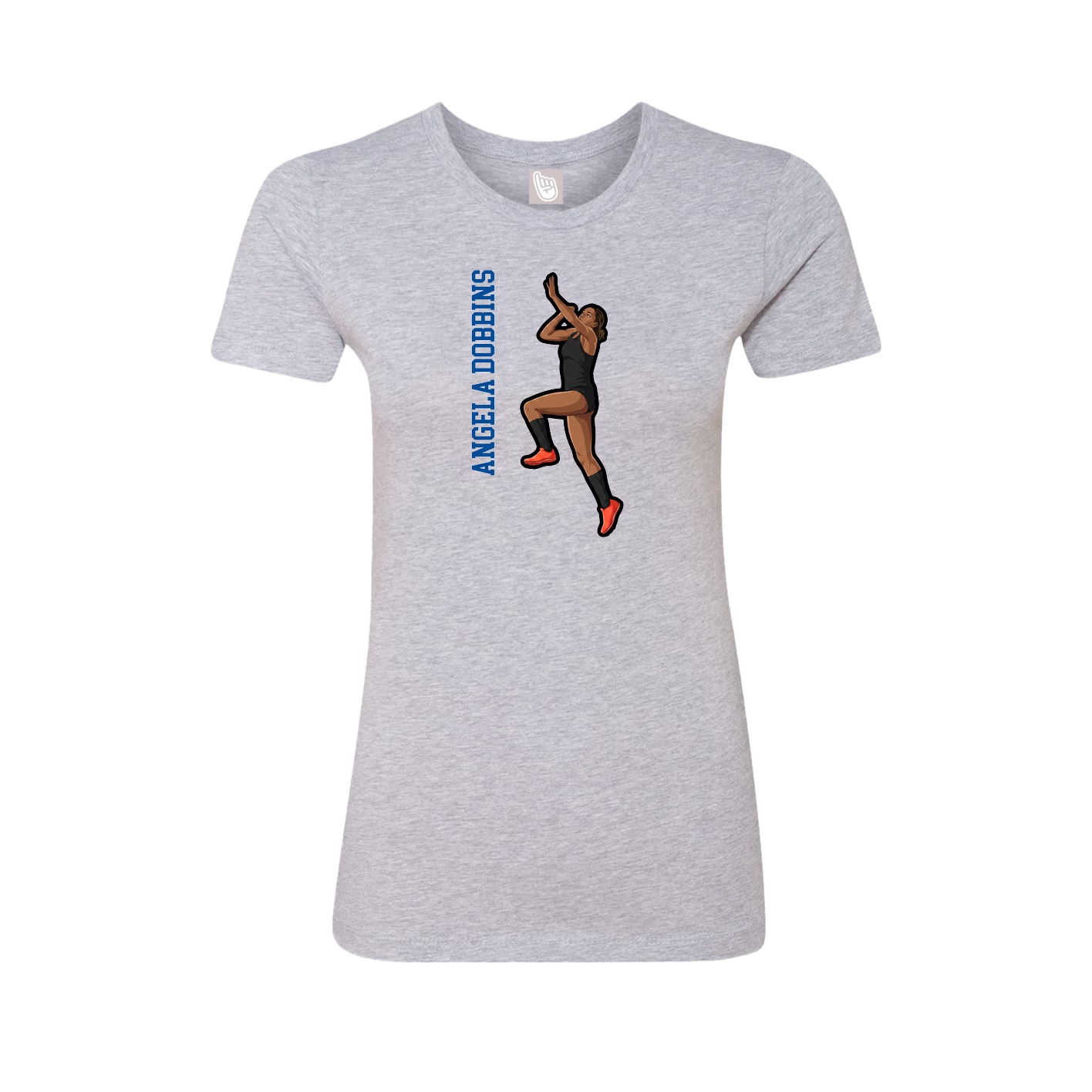 Womens Tee — Name Vertical in Grey