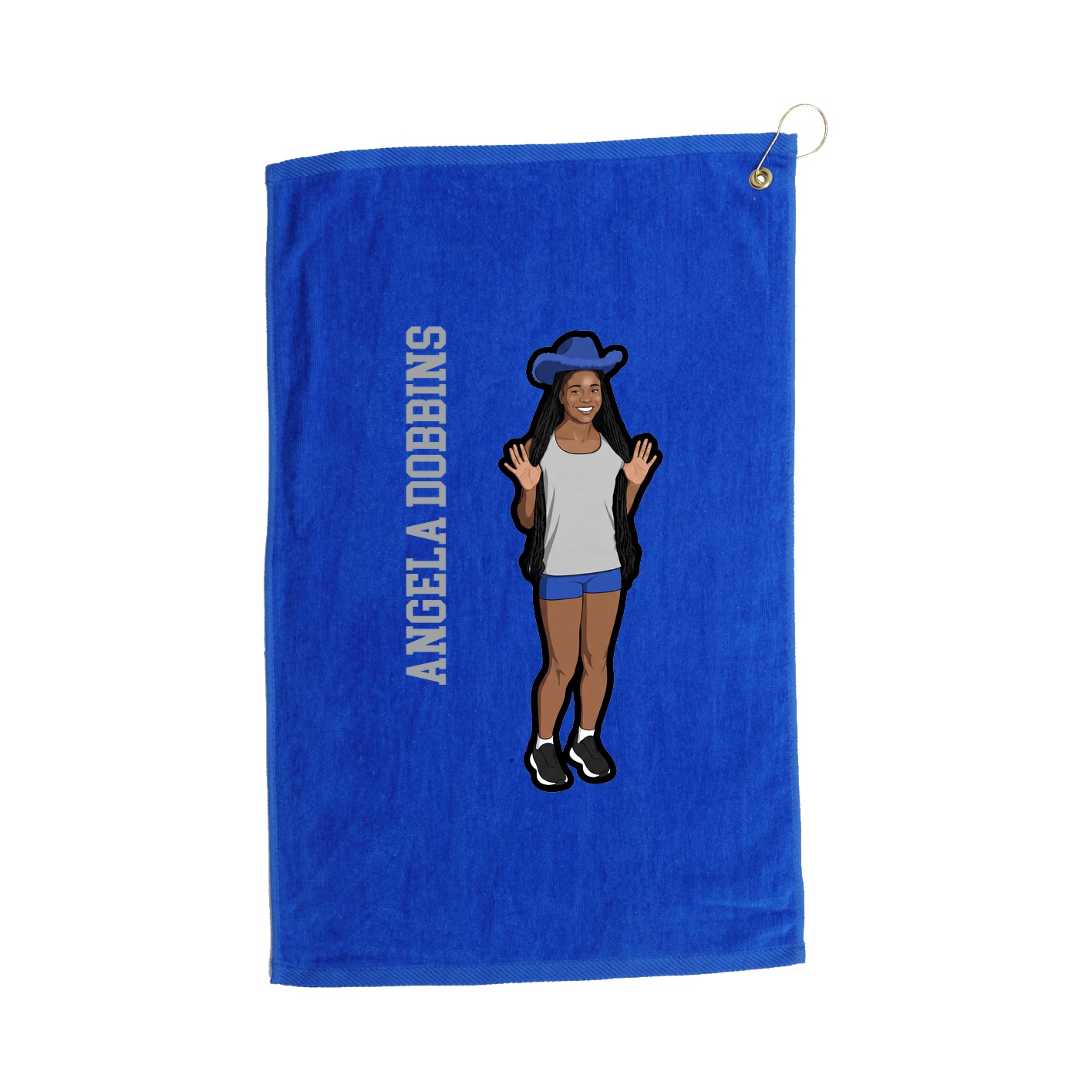 Golf Towel — Name Vertical in Royal