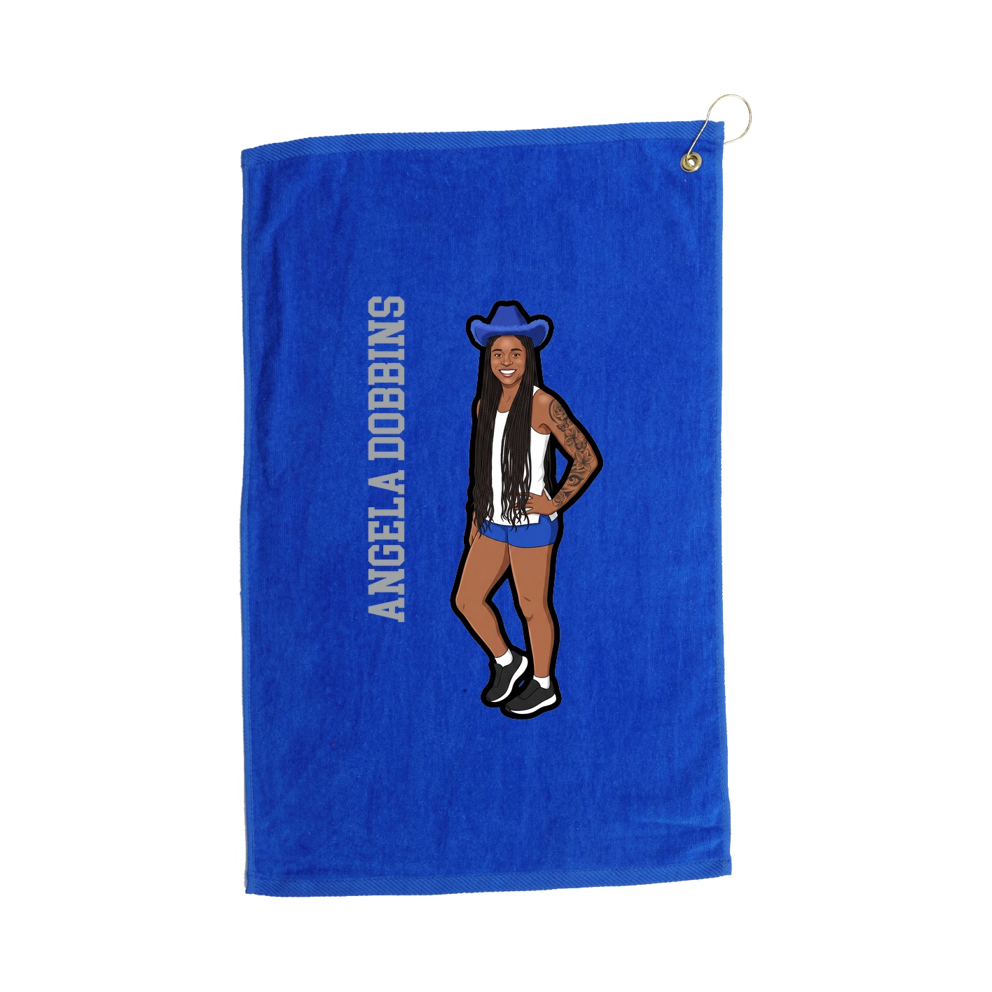 Golf Towel — Name Vertical in Royal